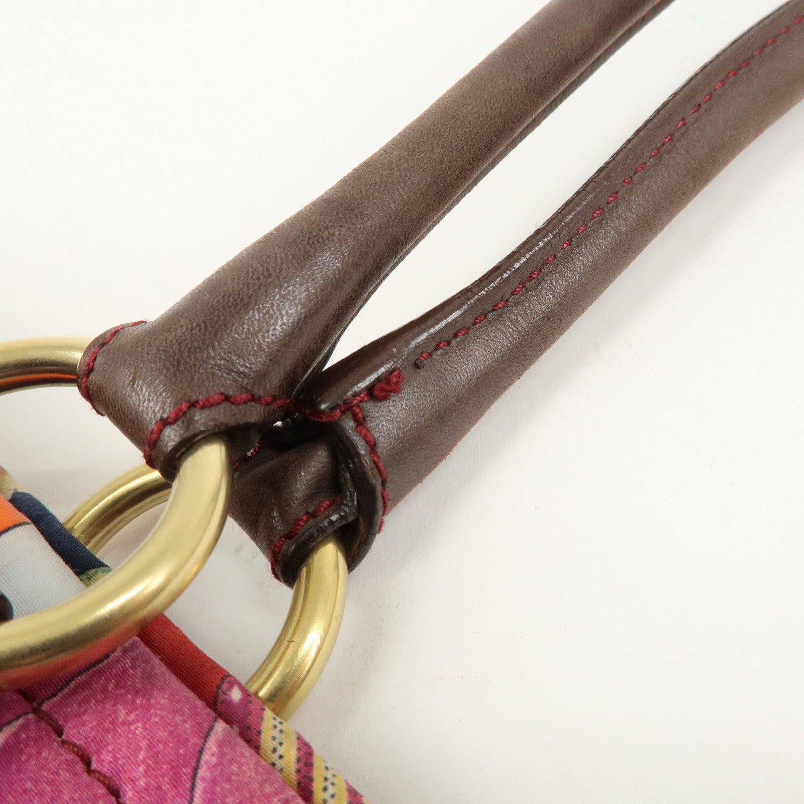 Ferragamo Gancini Leather Nylon Shoulder Bag Tote Bag Multicolor