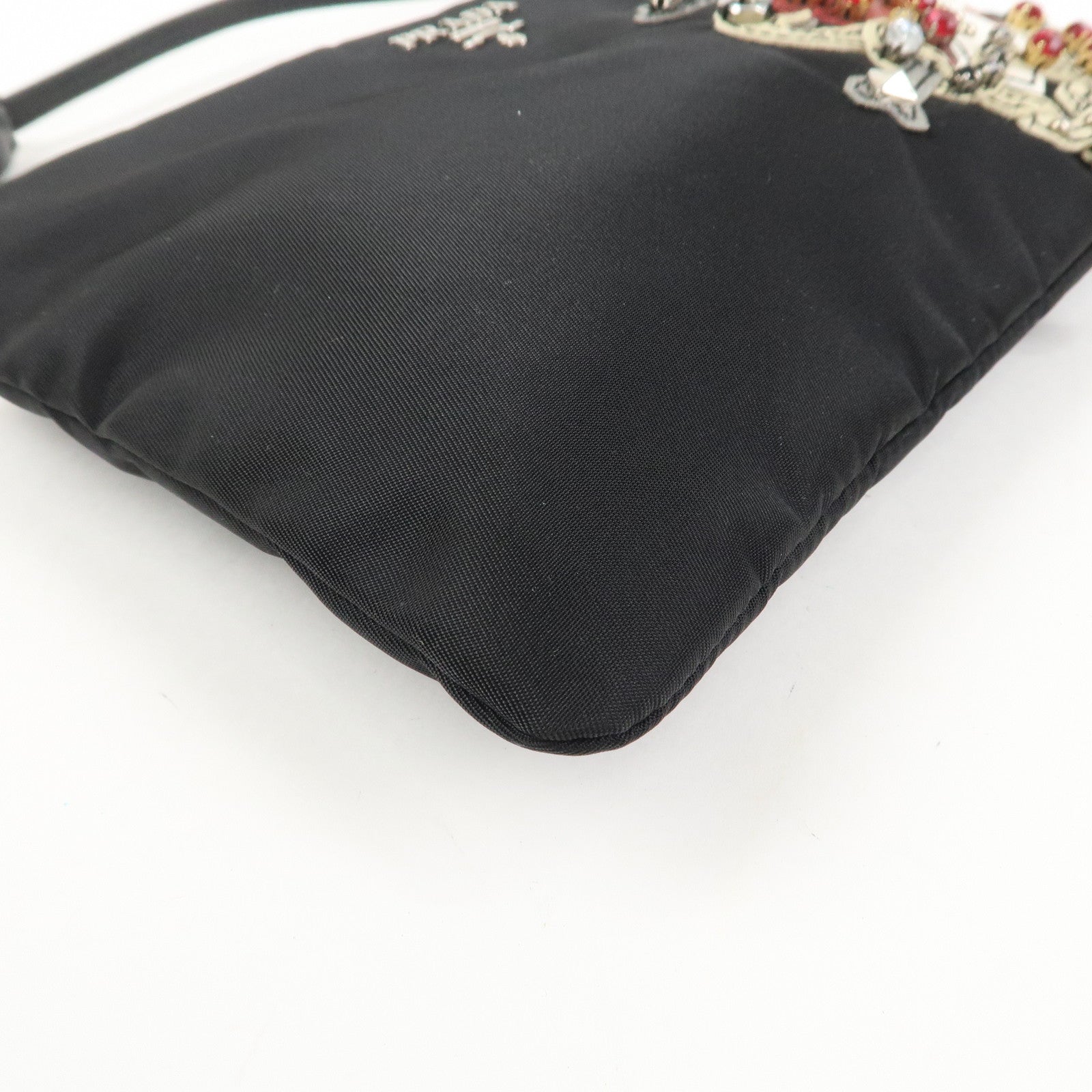PRADA Evening Heart Nylon Saffiano Leather Shoulder Bag 1N1588