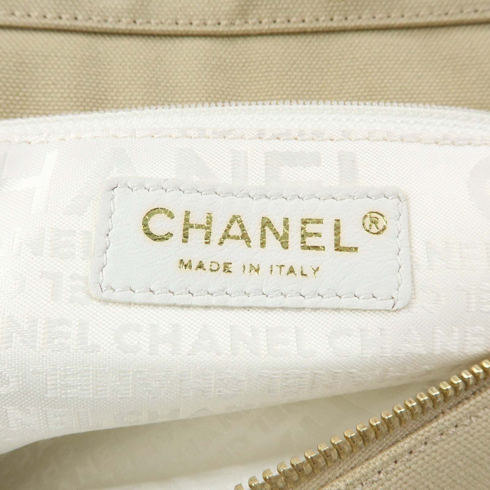 CHANEL Marshmello COCO Mark Canvas Hand Bag Beige Light Green Pink
