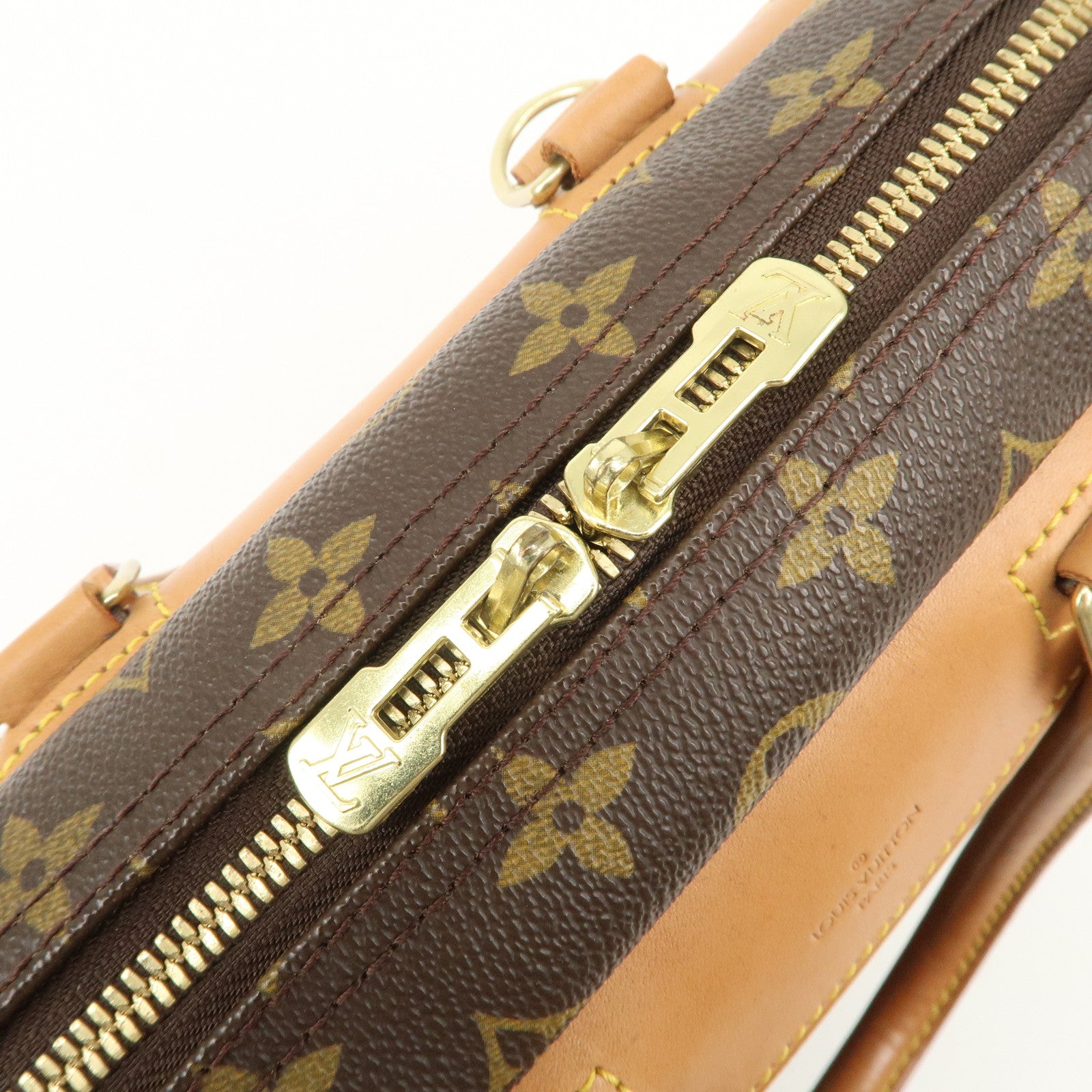 Louis Vuitton Monogram Deauville Hand Bag Brown M47270 Used