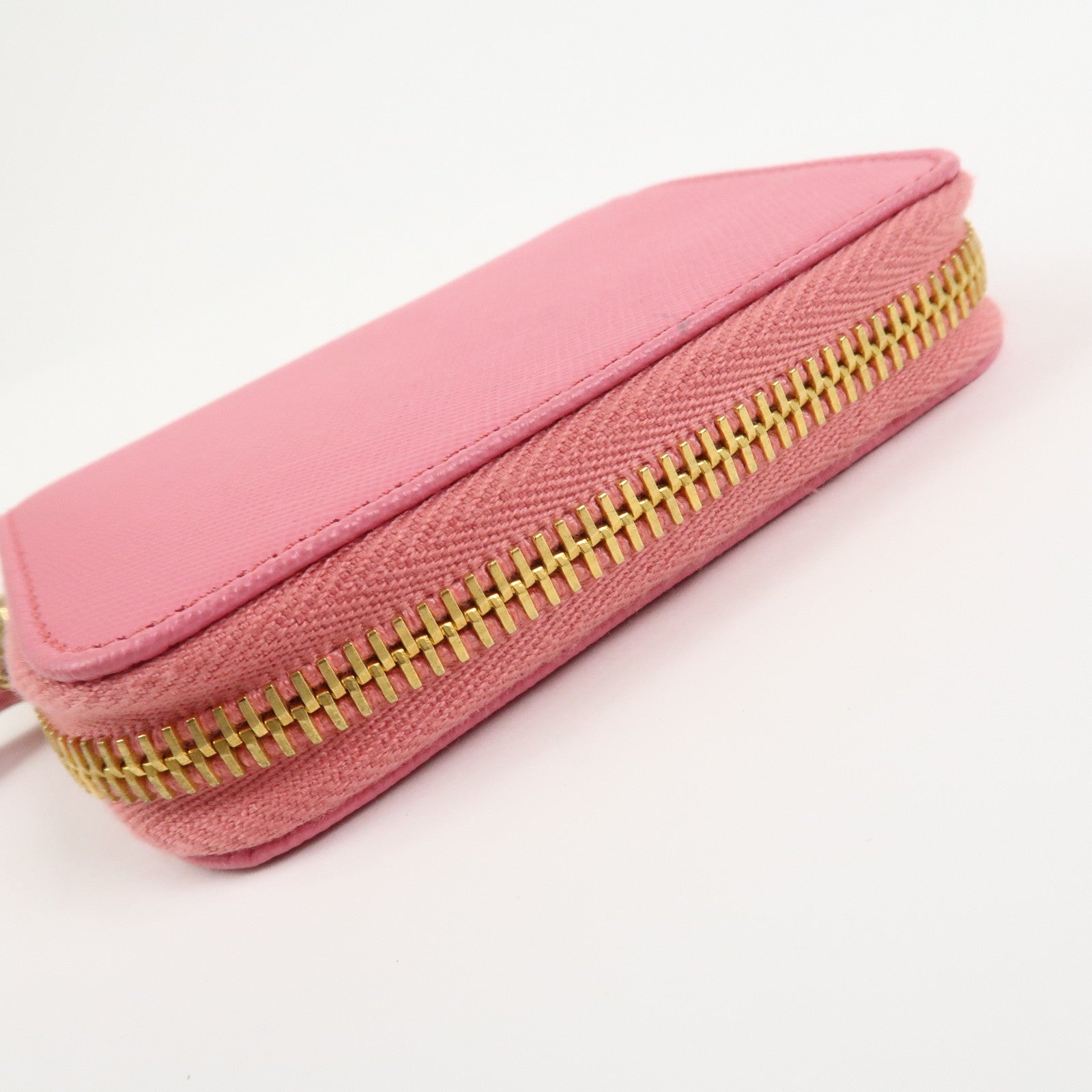 PRADA Triangle Logo Saffiano Leather Coin Case Coin Purse 1M0268