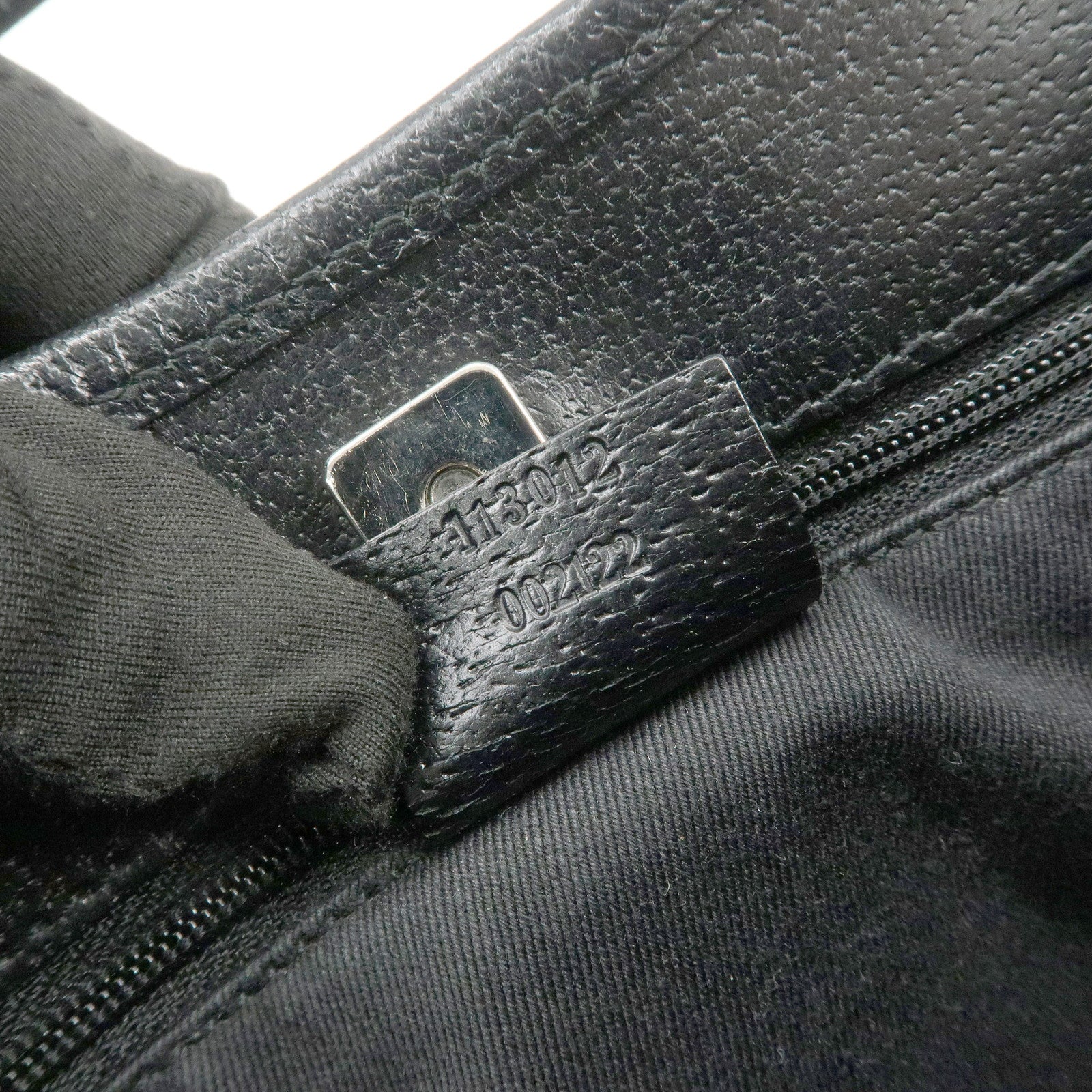 GUCCI GG Canvas Leather Shoulder Bag Hand Bag Black 113012