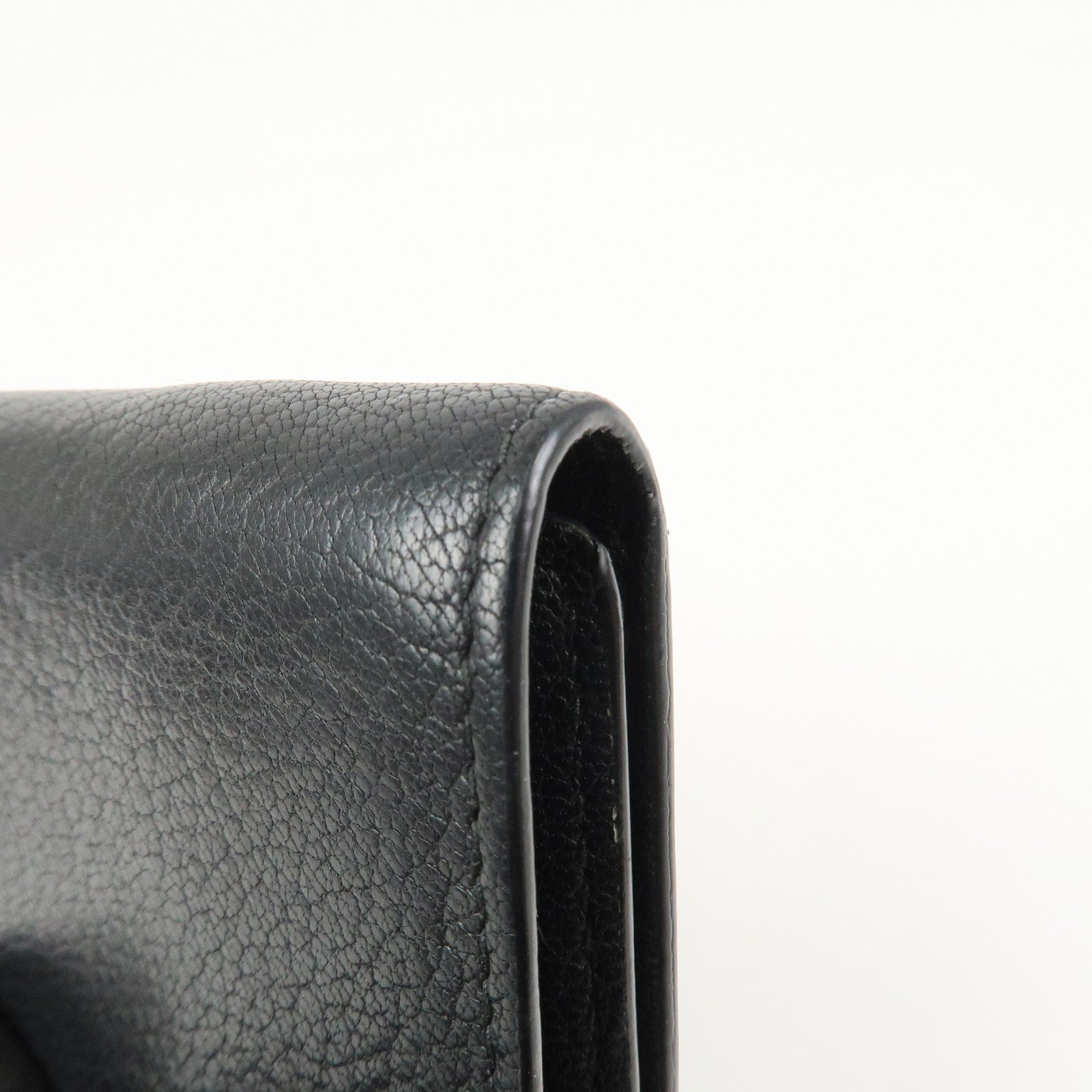 MIU MIU Logo Leather Tri-fold Compact Wallet Black 5MH020