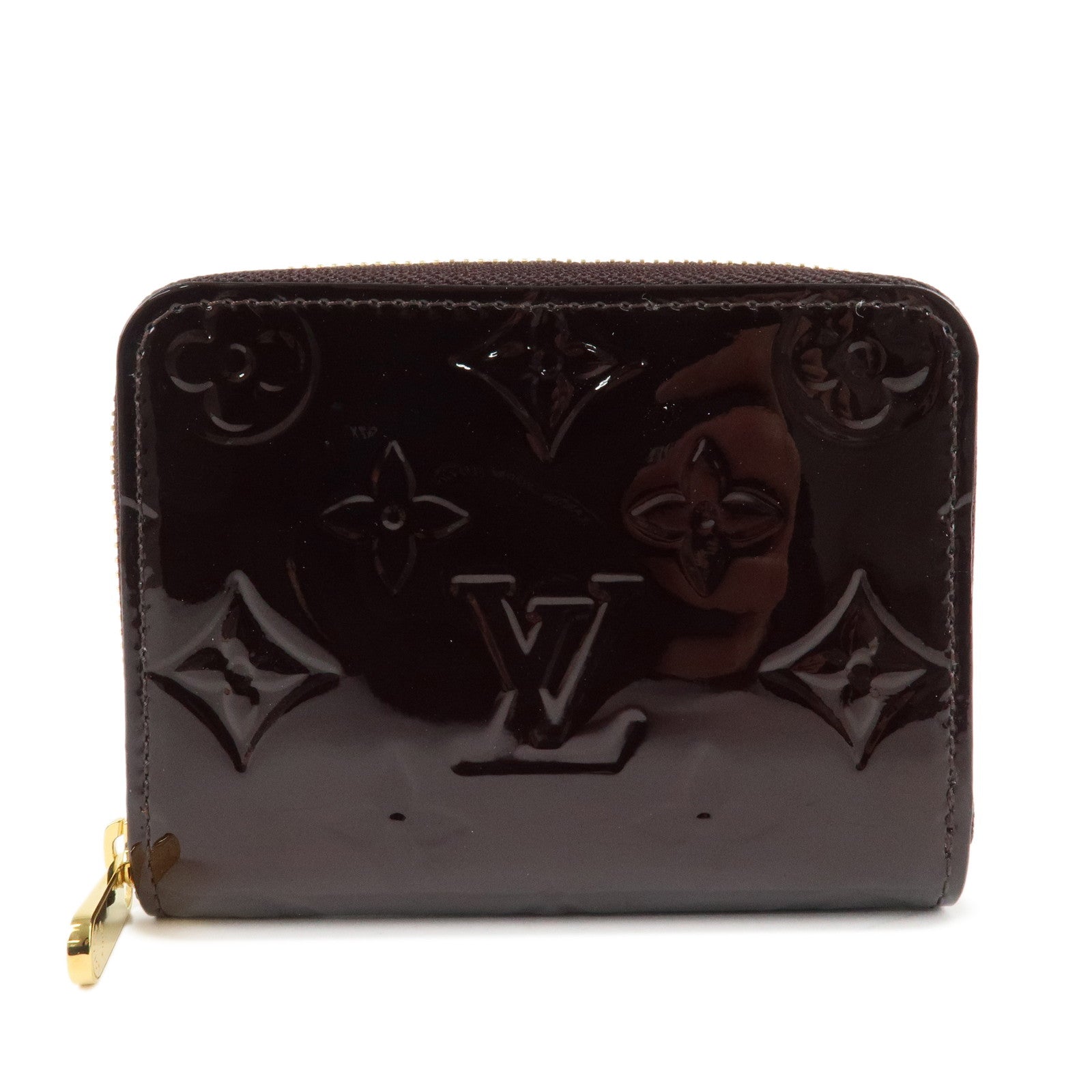 Louis Vuitton Monogram Vernis Zippy Coin Purse Amarante M93607 Used