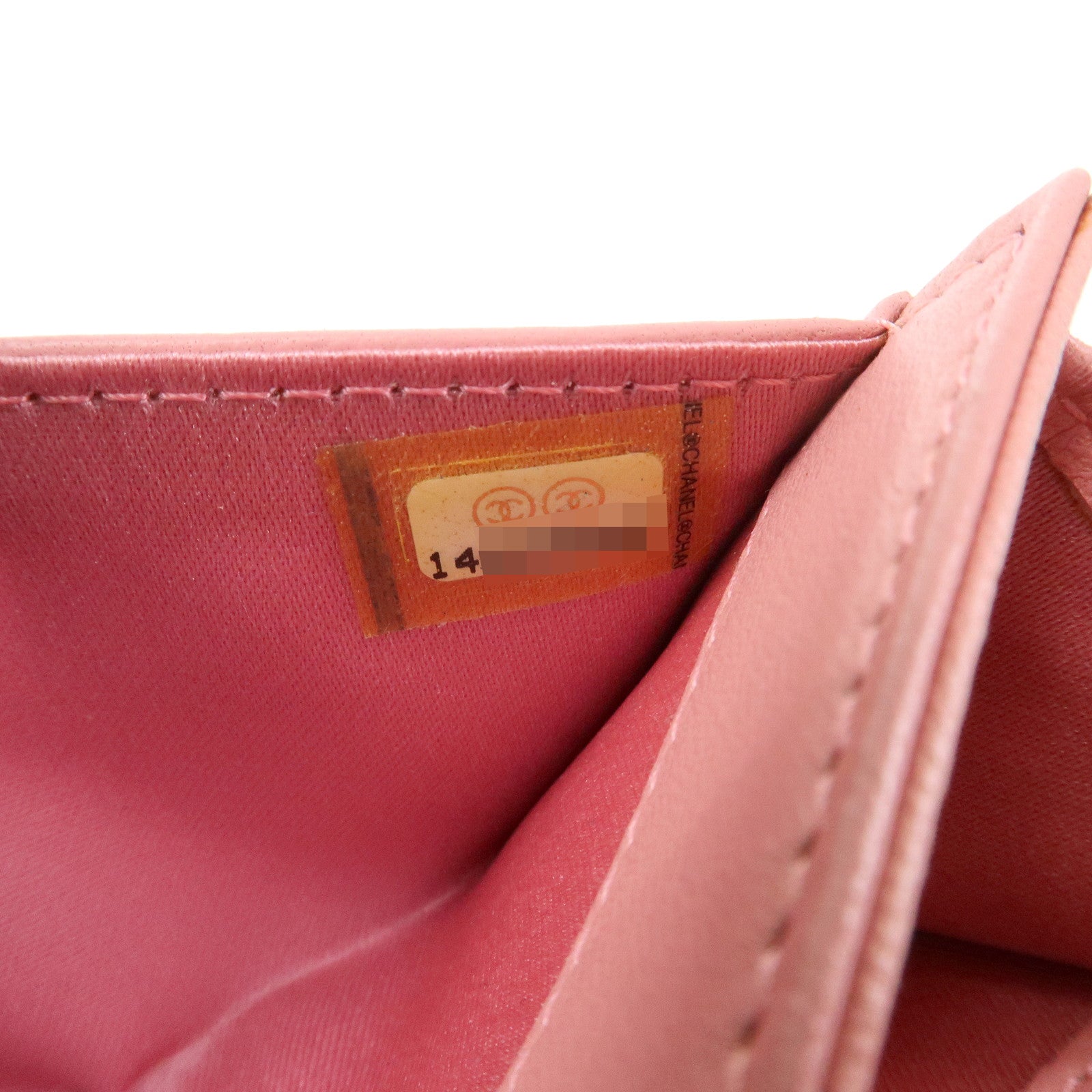 CHANEL Camellia COCO Mark Leather Card Case Card Holder Pink