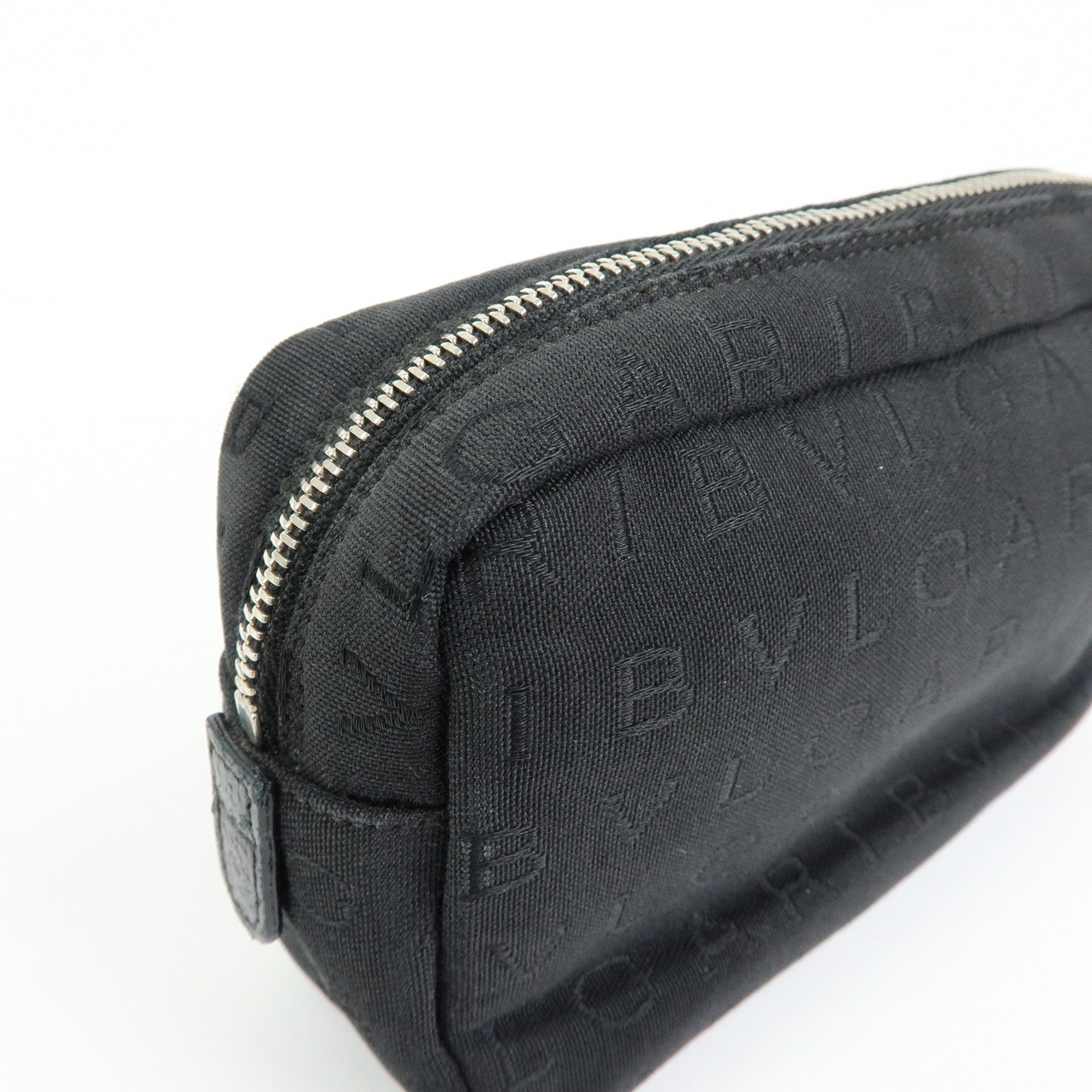 BVLGARI Logo Canvas Pouch Cosmetic Pouch Accessary Pouch Black
