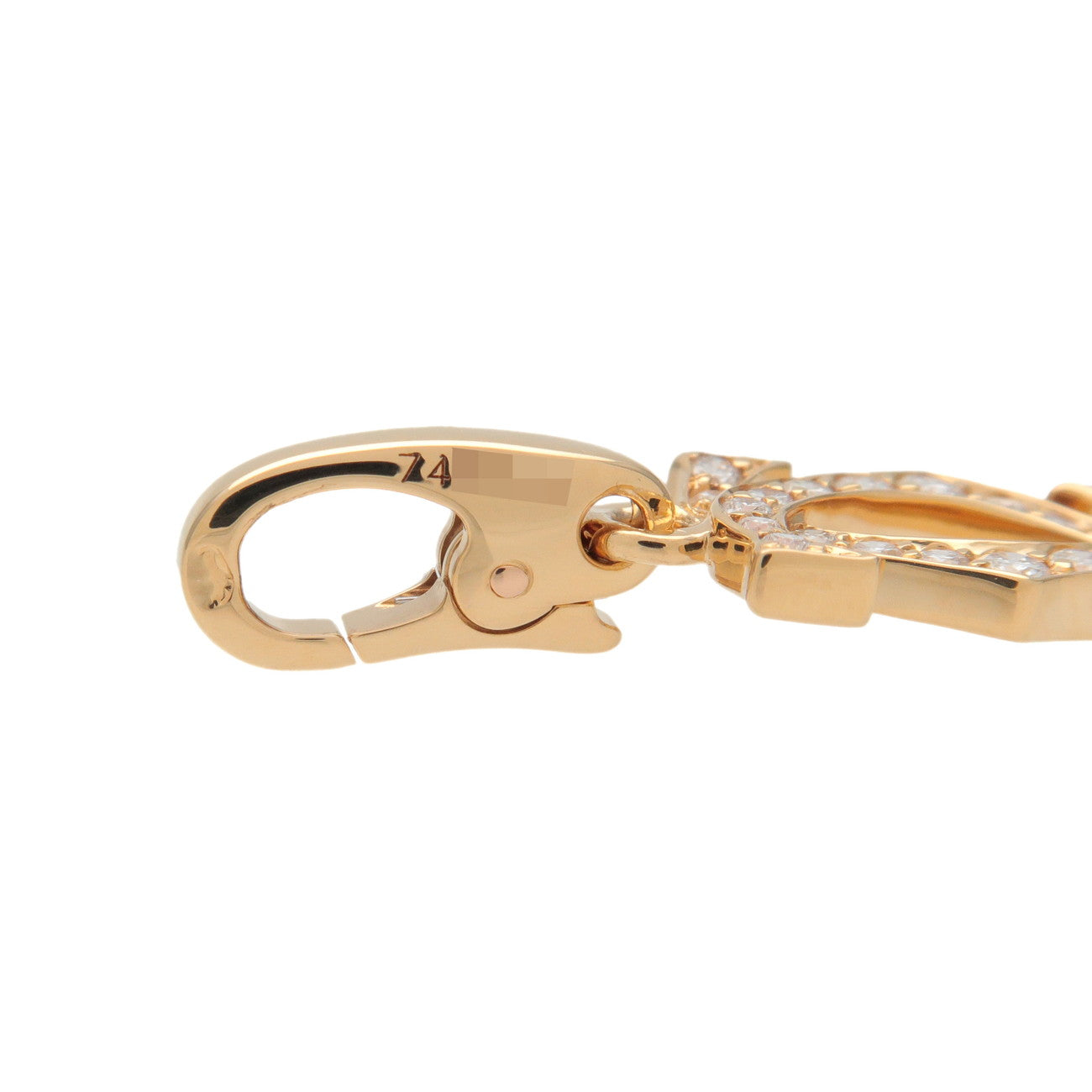 Cartier 2C Diamond Necklace Charm K18YG 750YG Yellow Gold