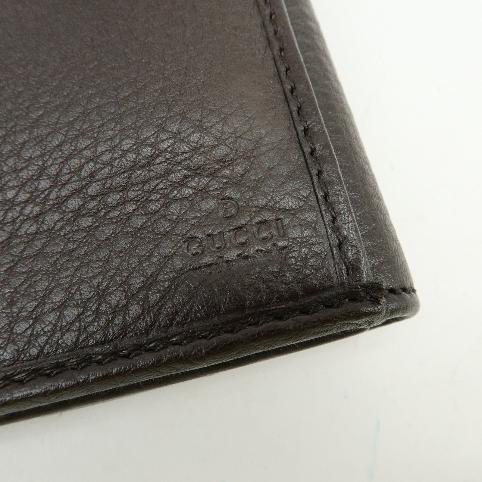 GUCCI Interlocking G Sherry Leather Long Wallet Dark Brown 29535