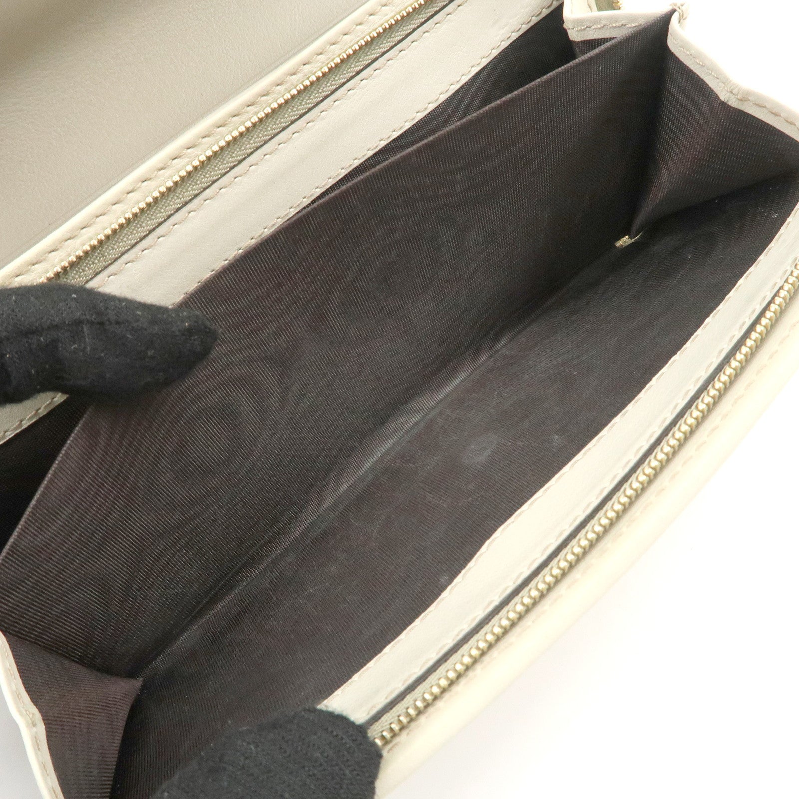 GUCCI Interlocking G Guccissima Leather Bi-fold Long Wallet 232431 Used