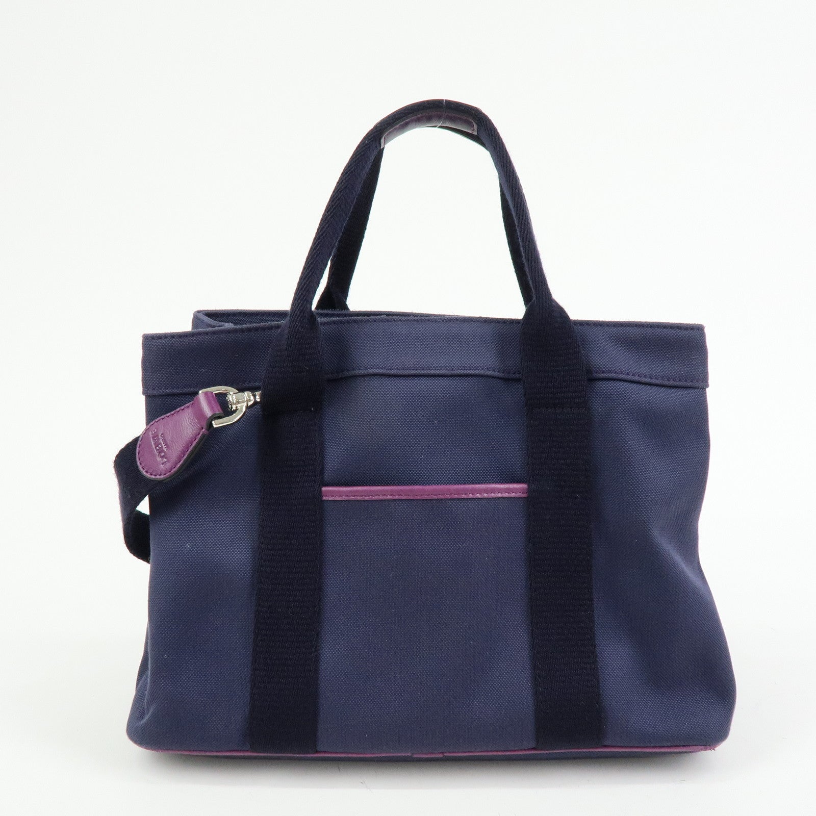 LOEWE Anagram Canvas 2Way Hand Bag Tote Bag Purple
