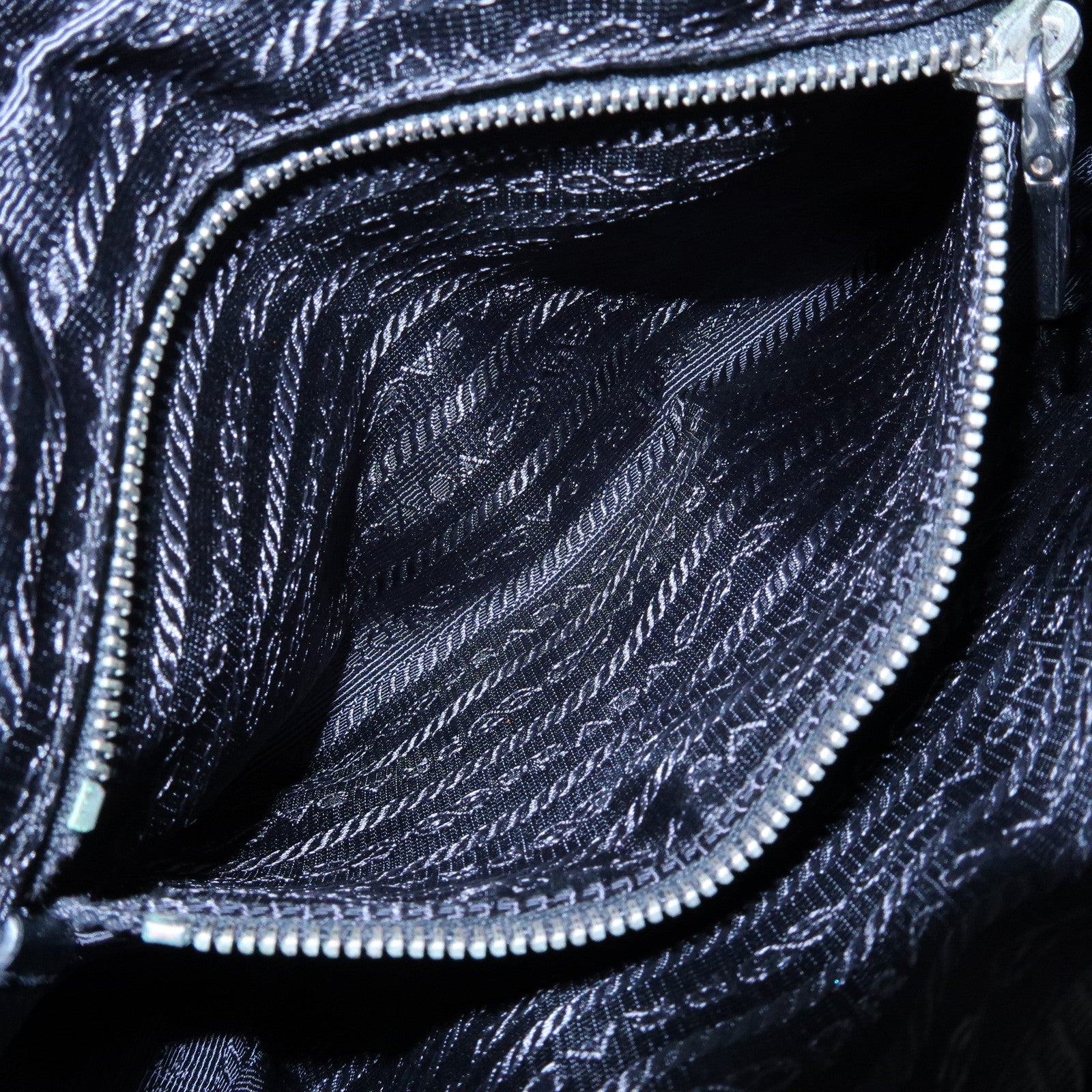 PRADA Triangle Logo Nylon Leather Quilt Shoulder Bag Black BT1027