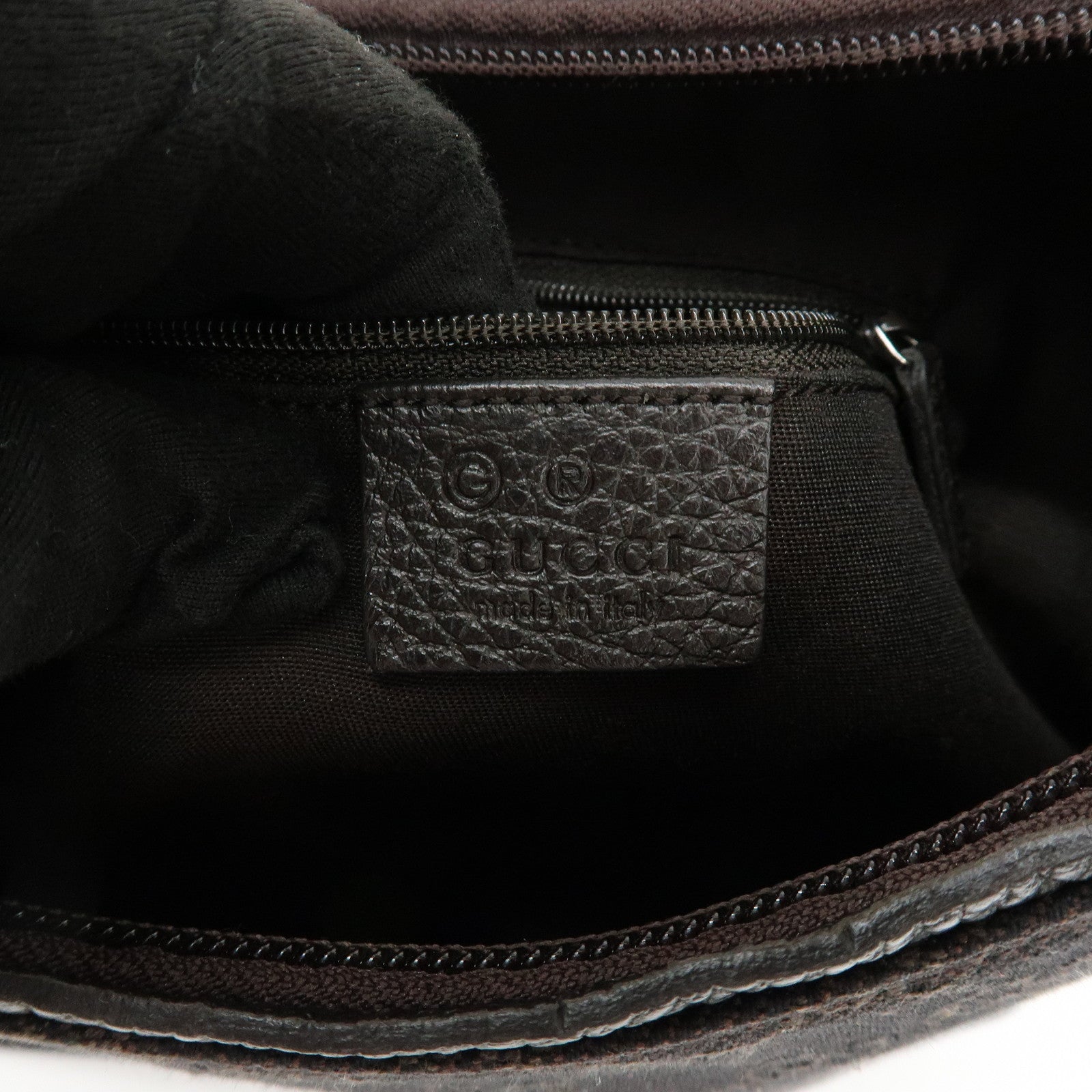 GUCCI GG Denim Leather Shoulder Bag Hand Bag Dark Brown 28335