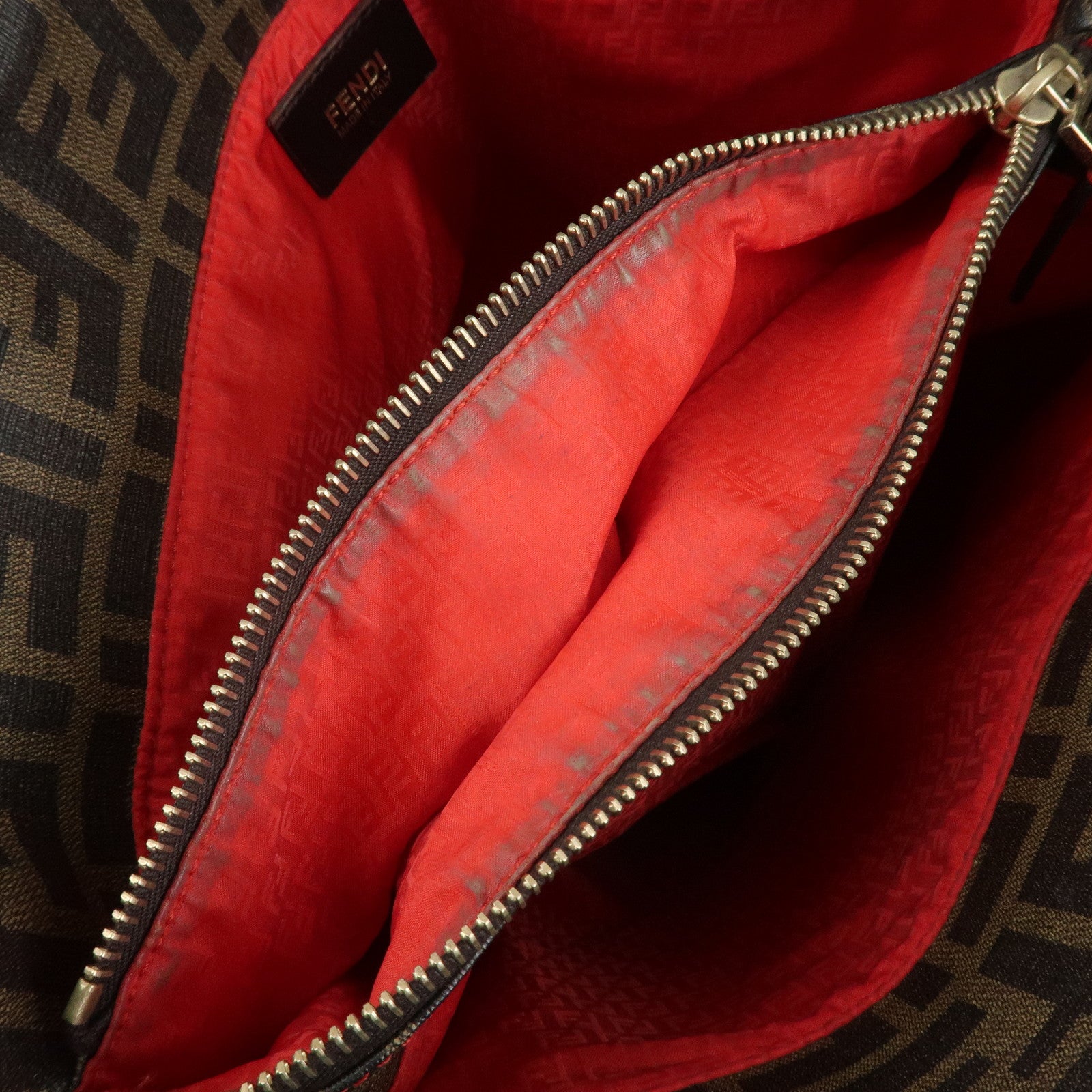 FENDI Zucca PVC Canvas Tote Bag Shoulder Bag Brown Black 8BH211