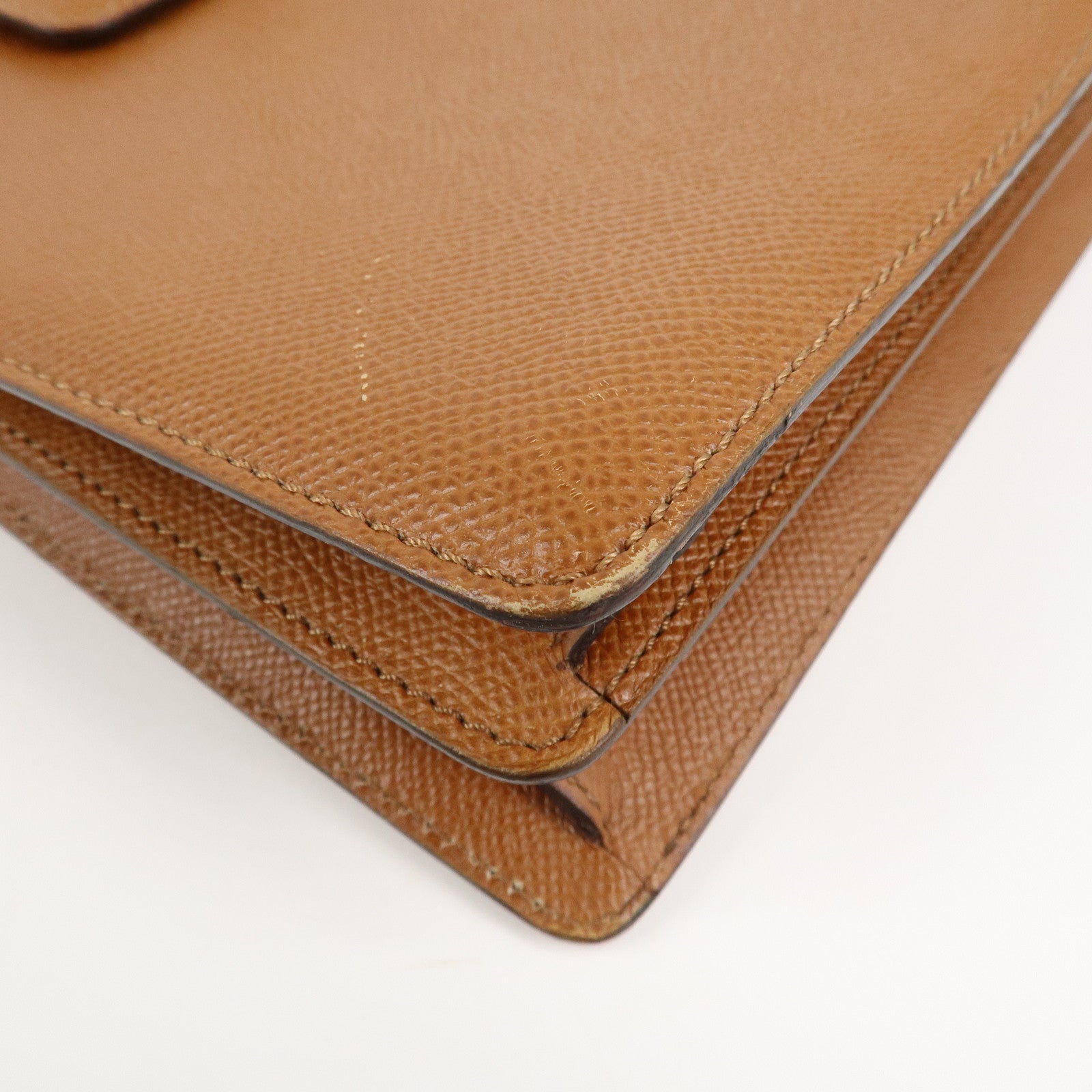 BVLGARI Bvlgari Bvlgari  Leather 2Way Bag Hand Bag Brown Gold Hardware Used