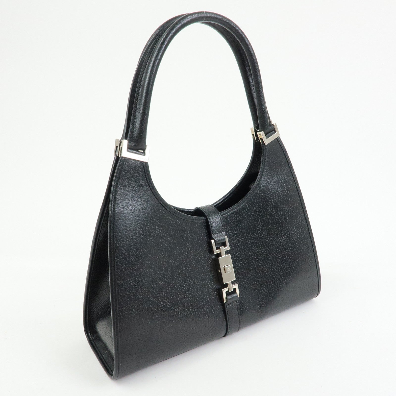GUCCI Jackie Leather Shoulder Bag Hand Bag Black 002.1067