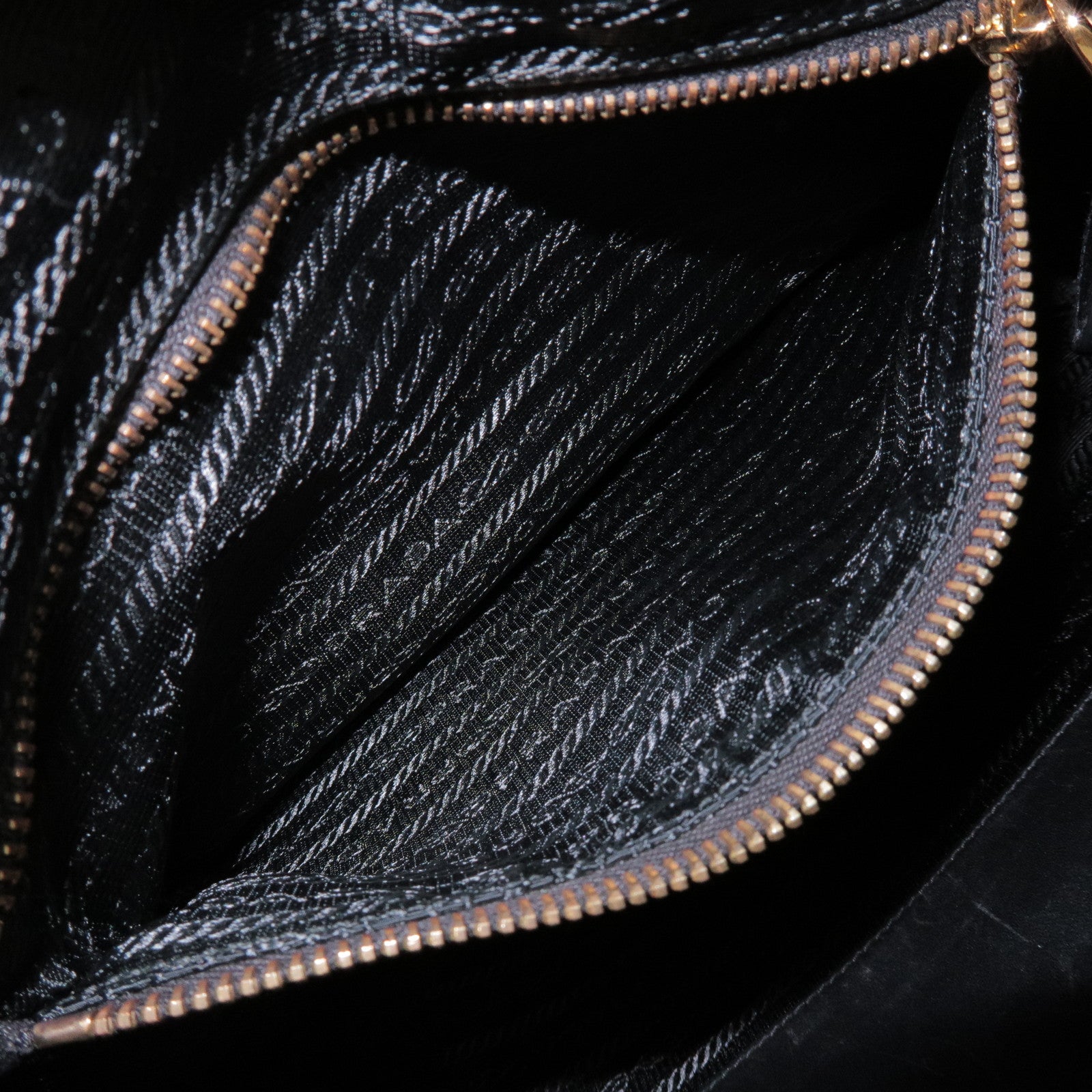 PRADA Triangle Logo Nylon Leather Shoulder Bag Black