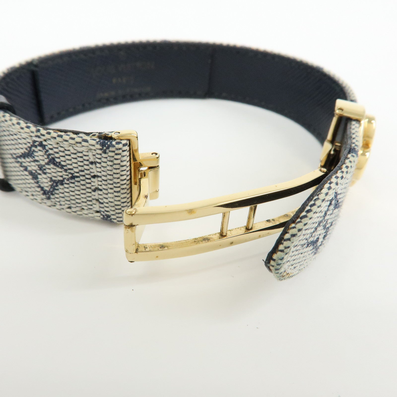 Louis Vuitton Monogram Mini Good Luck Canvas Bracelet Navy M64458