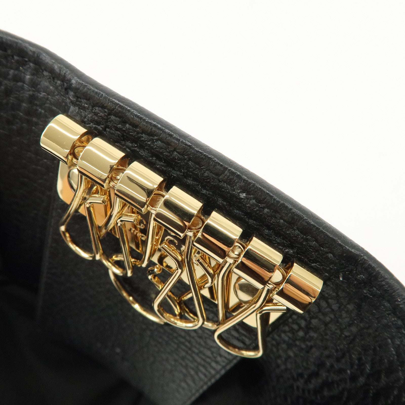 GUCCI GG Marmont Calf Leather 6 Rings Key Case Black 456118