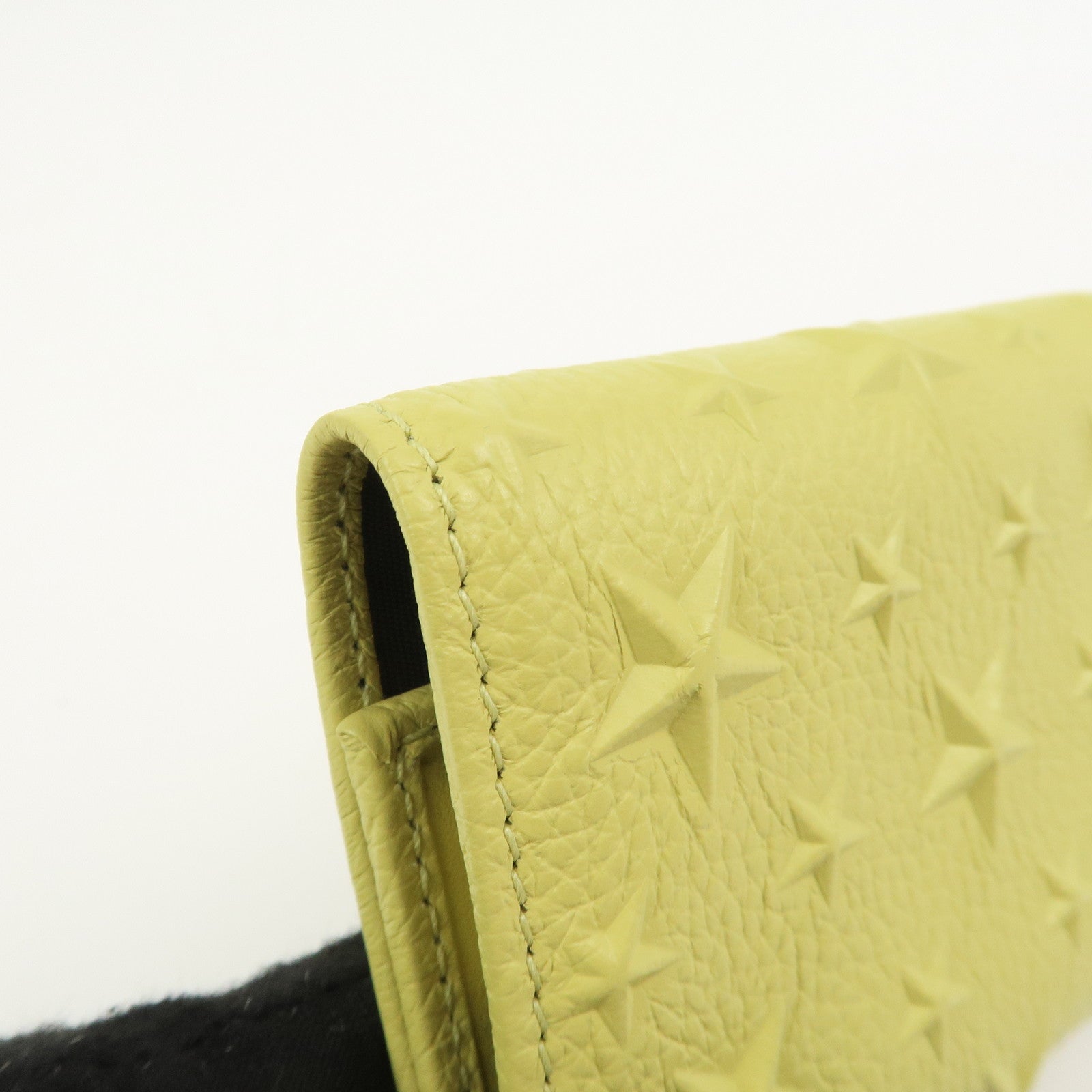 JIMMY CHOO Logo Leather 6 Rings Key Case Key Holder Yellow