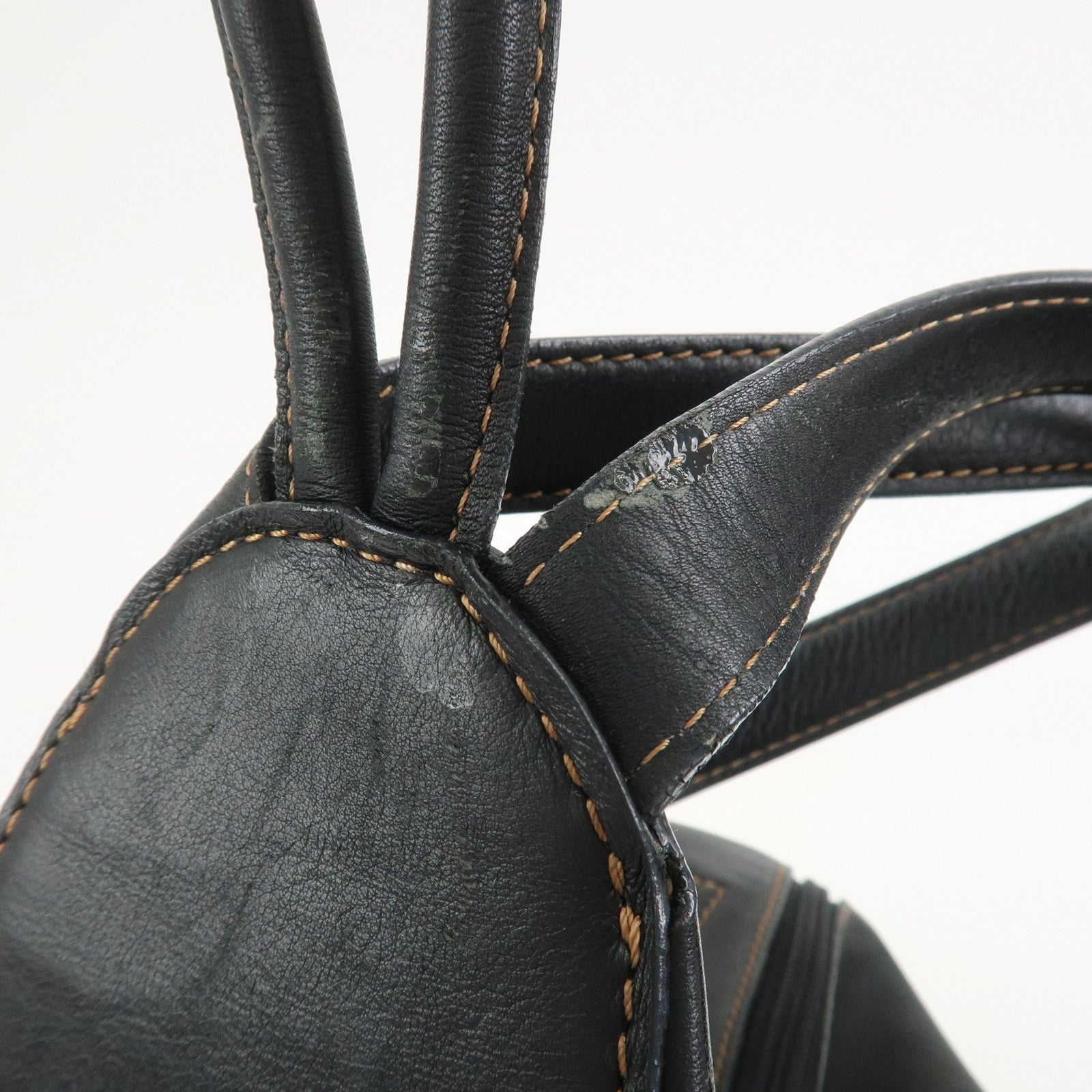 LOEWE Anton Anagram Leather Backpack Shoulder Bag Black