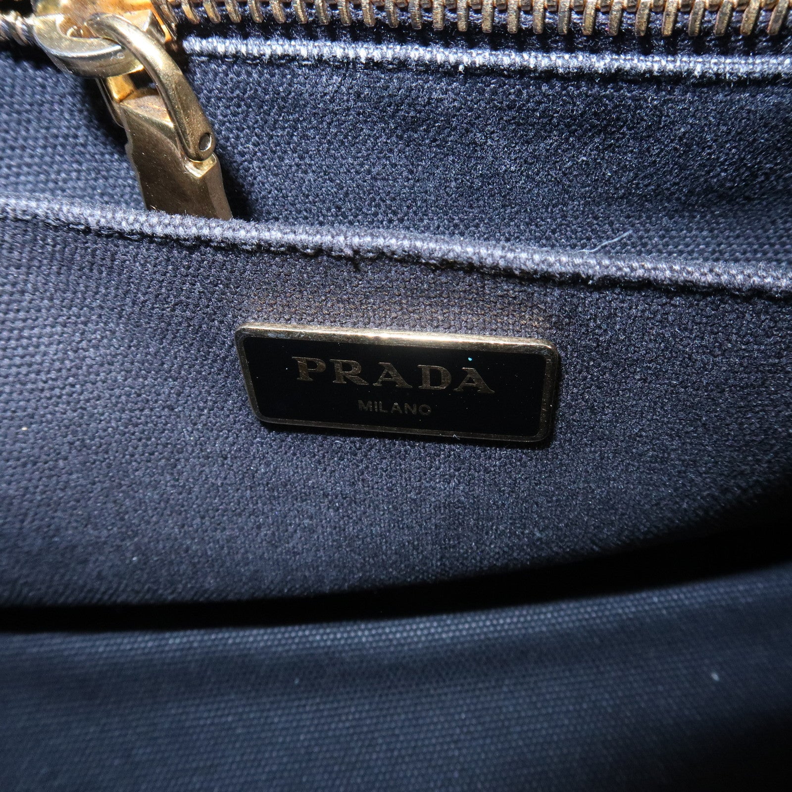 PRADA Canapa Mini Canvas 2Way Hand Bag Tote Bag Black 1BG439 Used