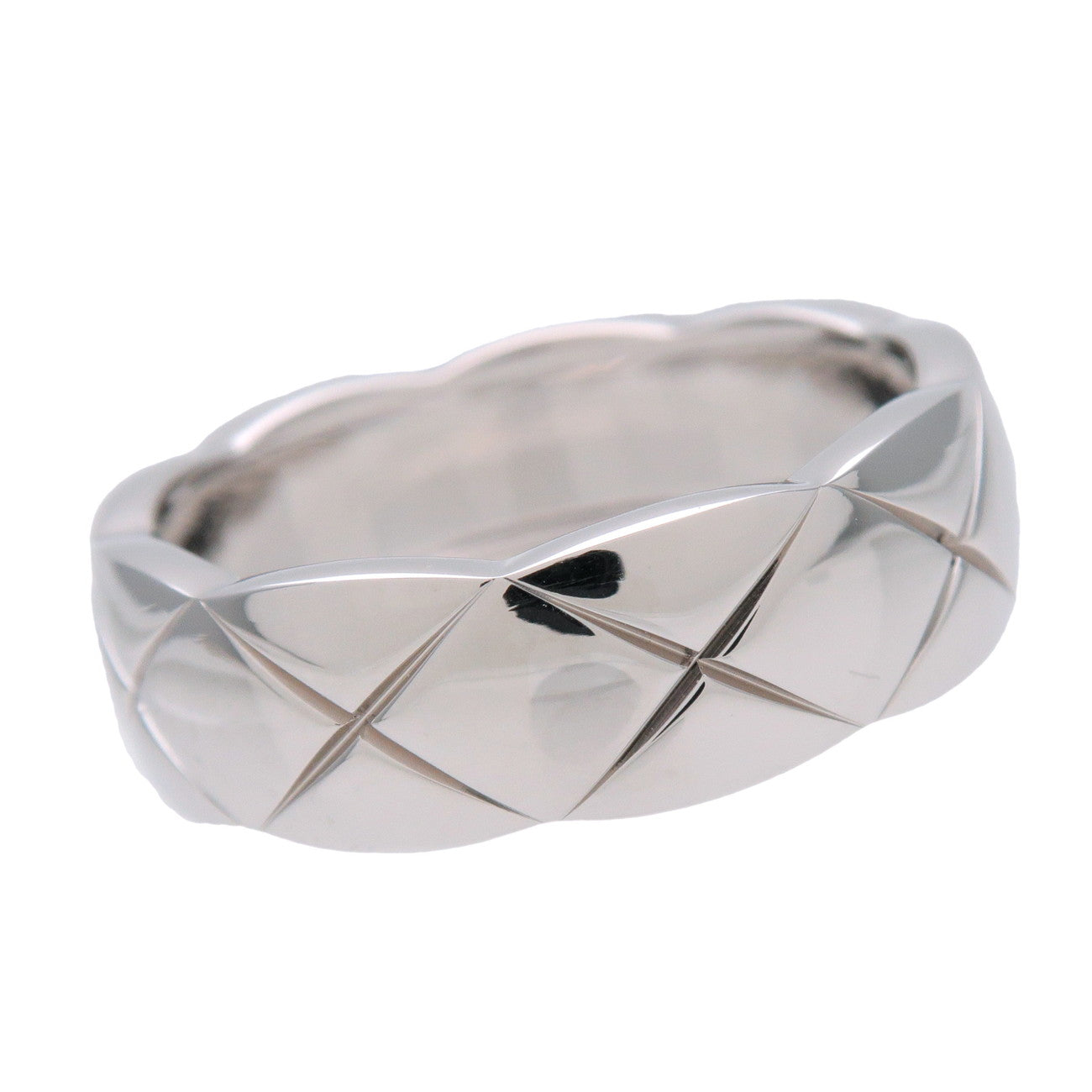 CHANEL COCO Crush Ring Medium K18 750WG White Gold #58 US8.5 J10570