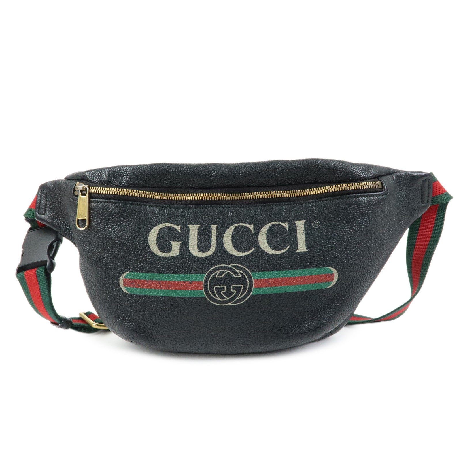 GUCCI Sherry Interlocking G Waist Pouch Body Bag Black 530412