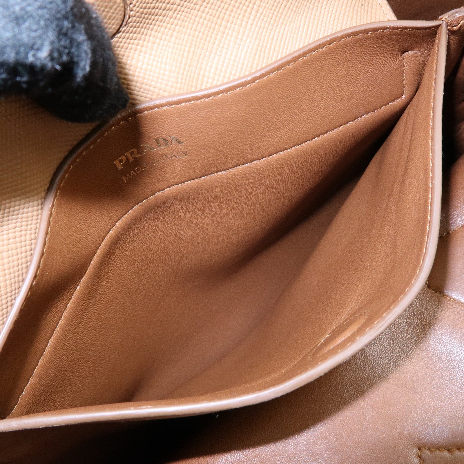 PRADA Triangle Logo Canvas Leather Tote Bag Beige Brown B2756T