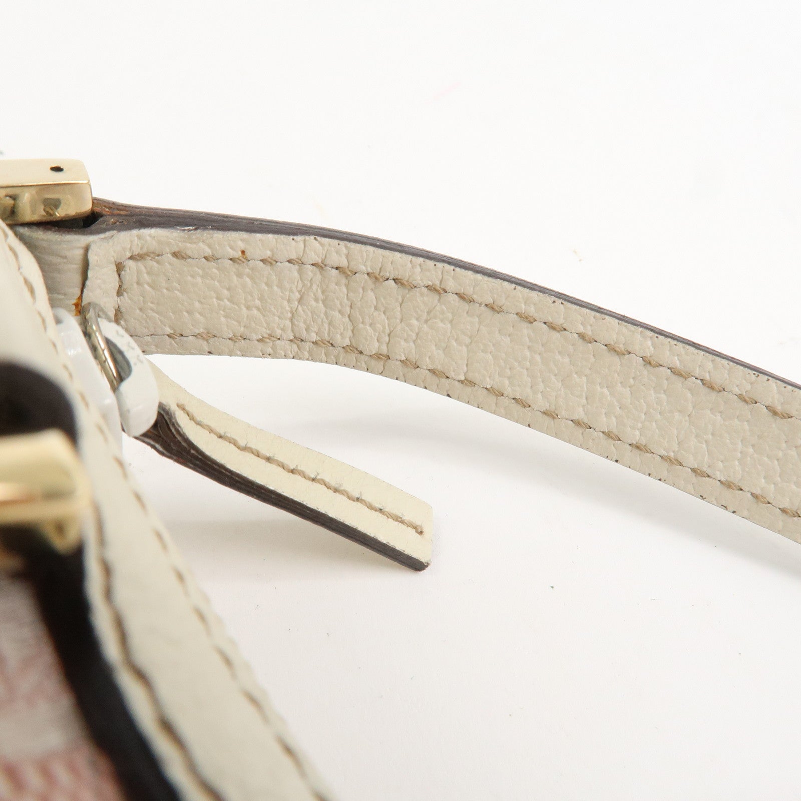 GUCCI Abbey GG Canvas Leather Pouch Hand Bag Pink Ivory 145750