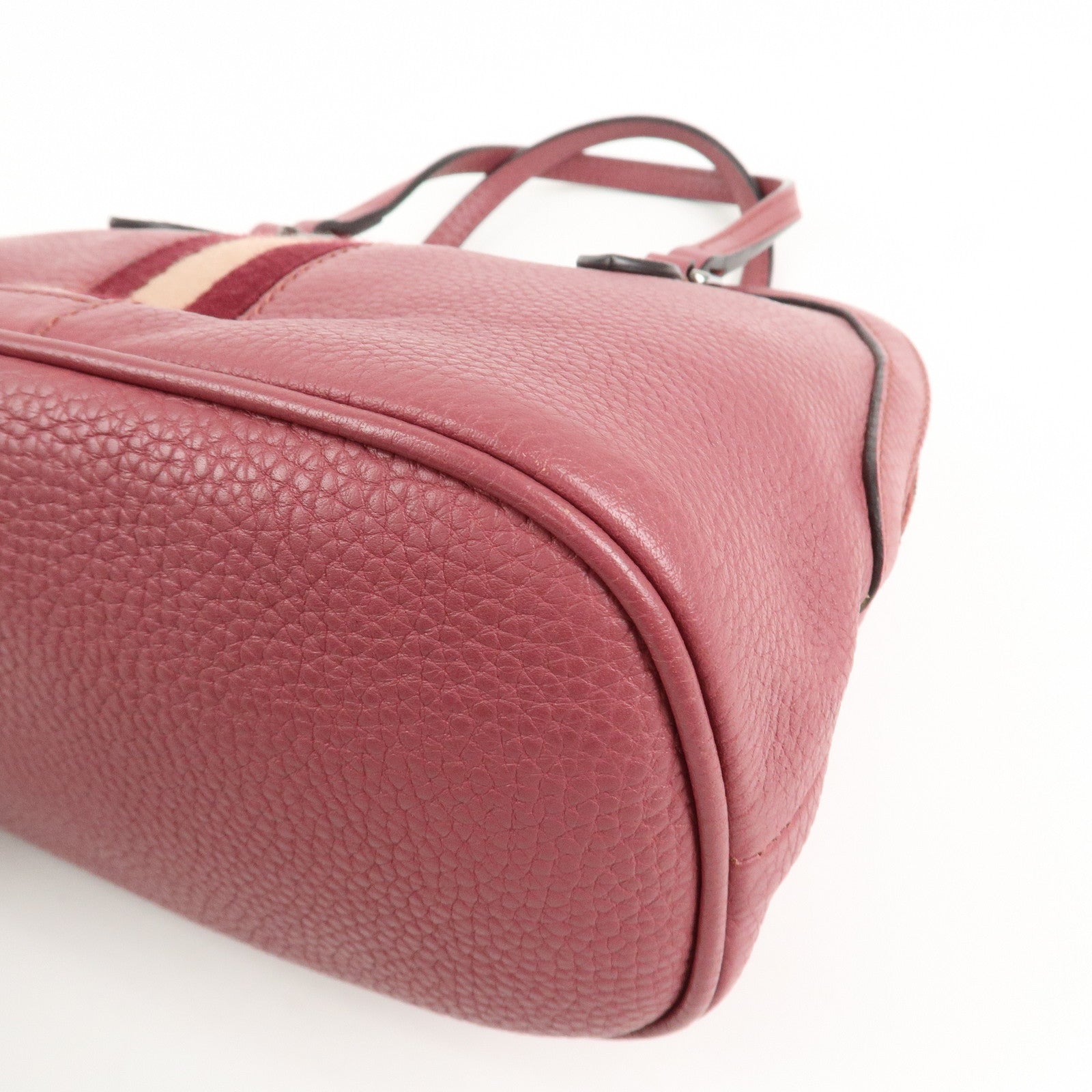 GUCCI Sherry Leather 2Way Bag Hand Bag Pink Beige 341504 Used