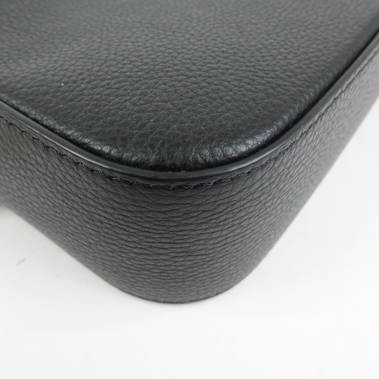 VERSACE Virtus Leather Shoulder Crossbody Bag Black Beige