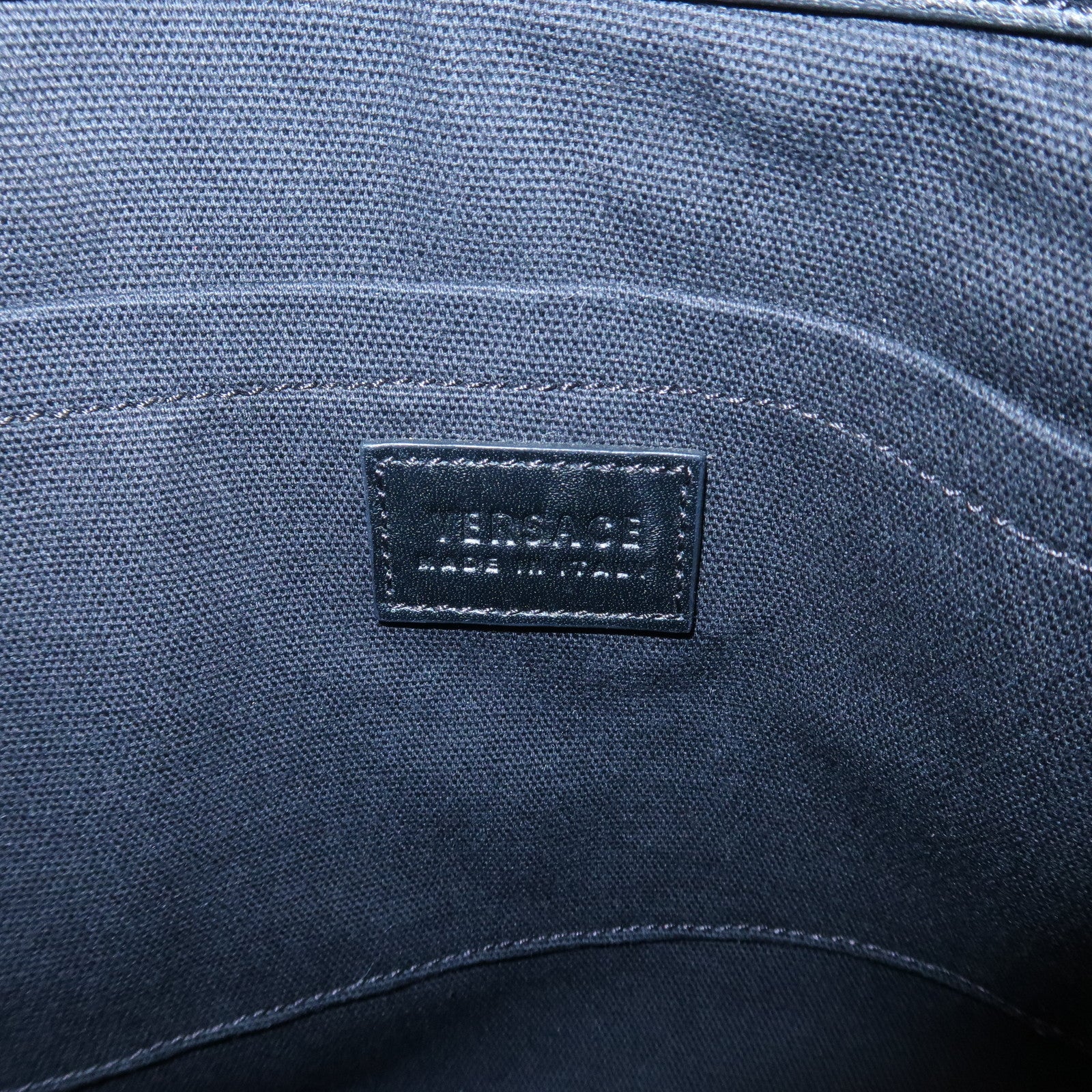 GIANNI VERSACE Medusa Chain Shoulder Bag Hand Bag Black Brown Used