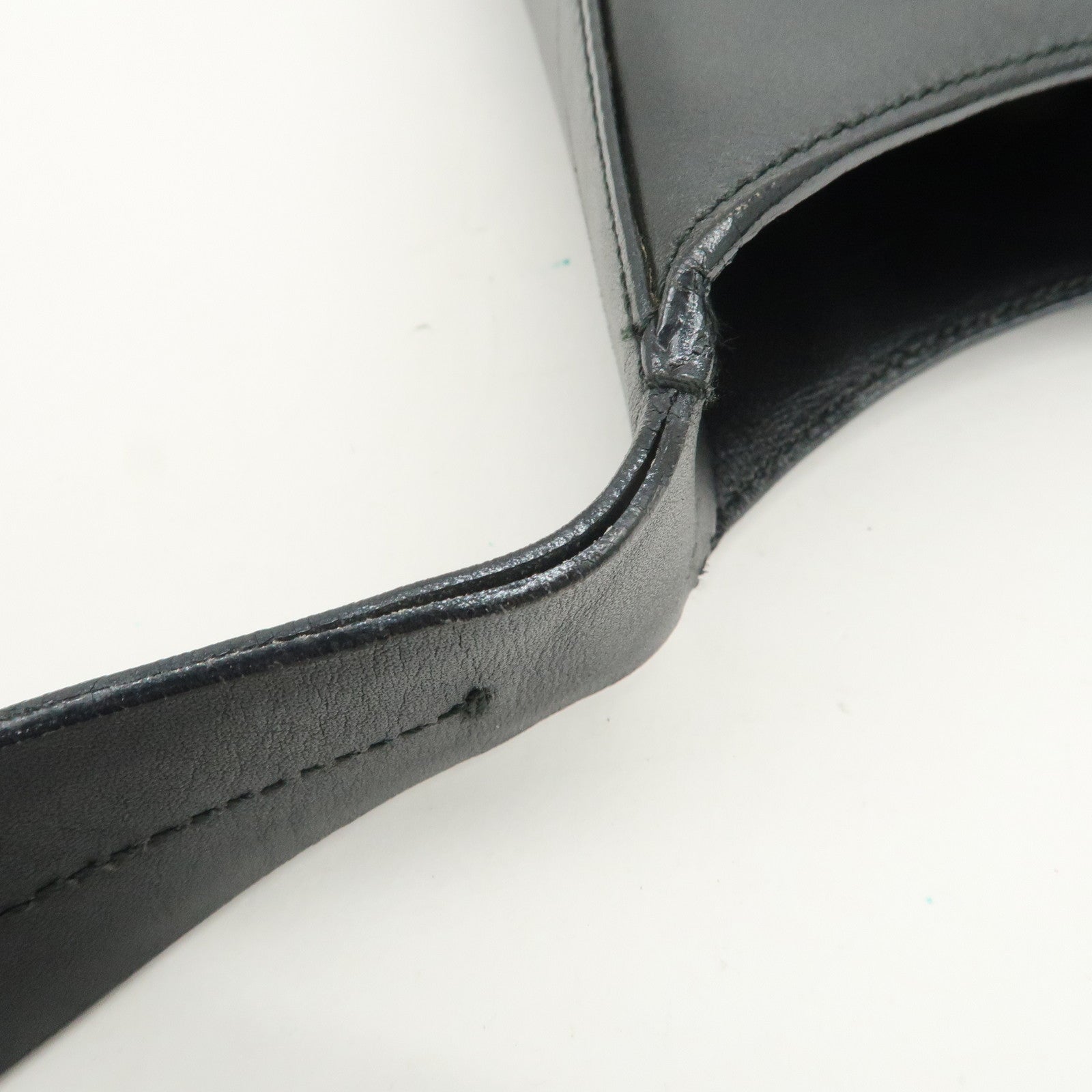 PRADA Logo Leather Shoulder Bag Crossbody Bag Black