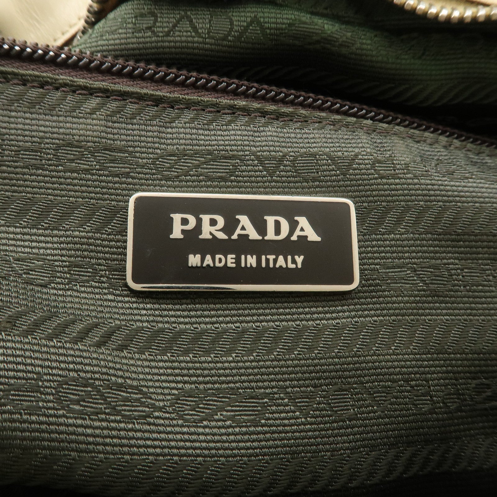 PRADA Leather Bowling Bag Boston Bag Shoulder Bag Ivory BL0049 Used