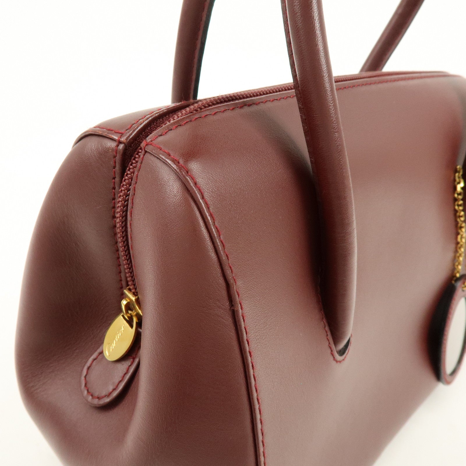 Cartier Must de Cartier Leather Hand Bag Tote Bag Bordeaux