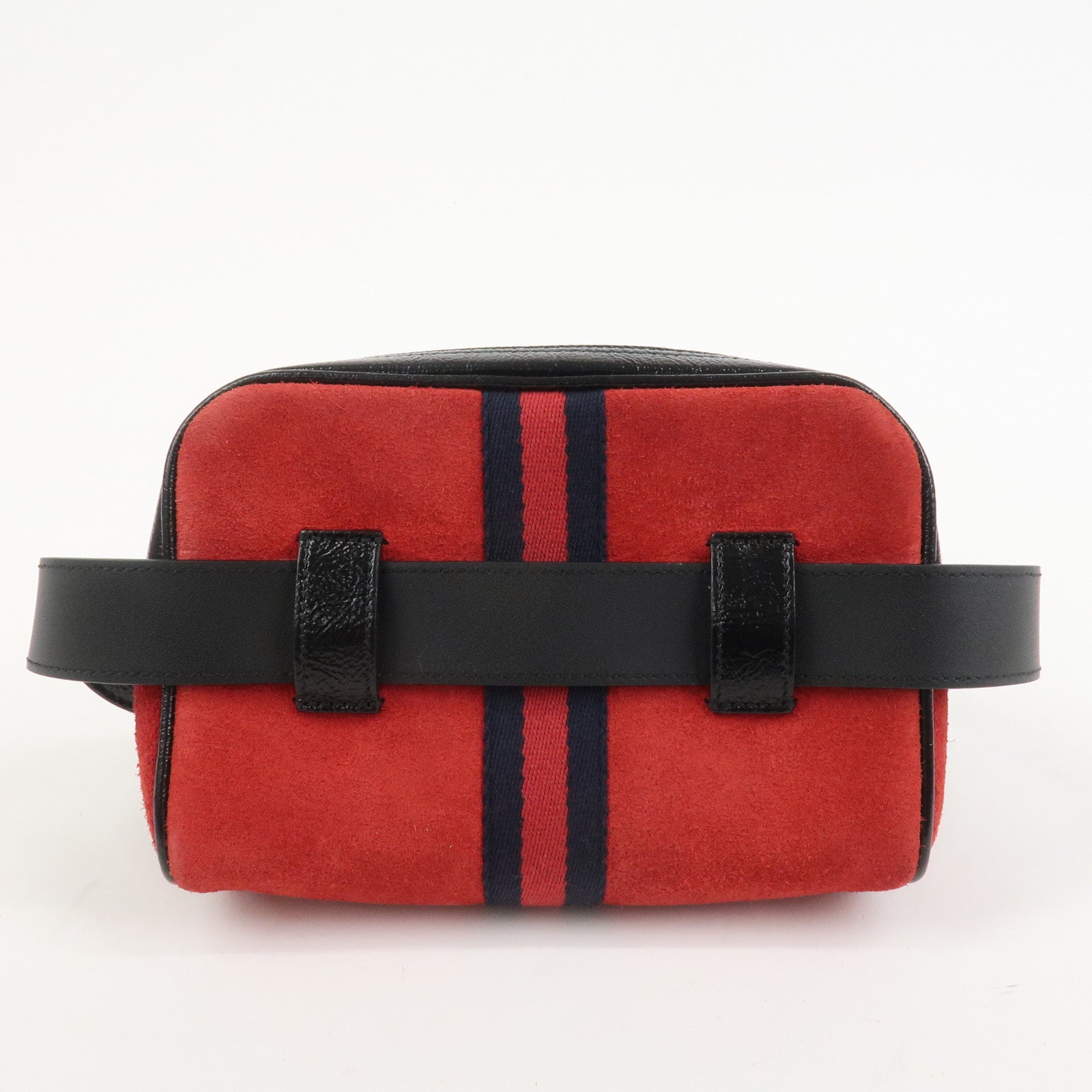 GUCCI Sherry GG Marmont Suede Waist Pouch Body Bag Red Black 517076