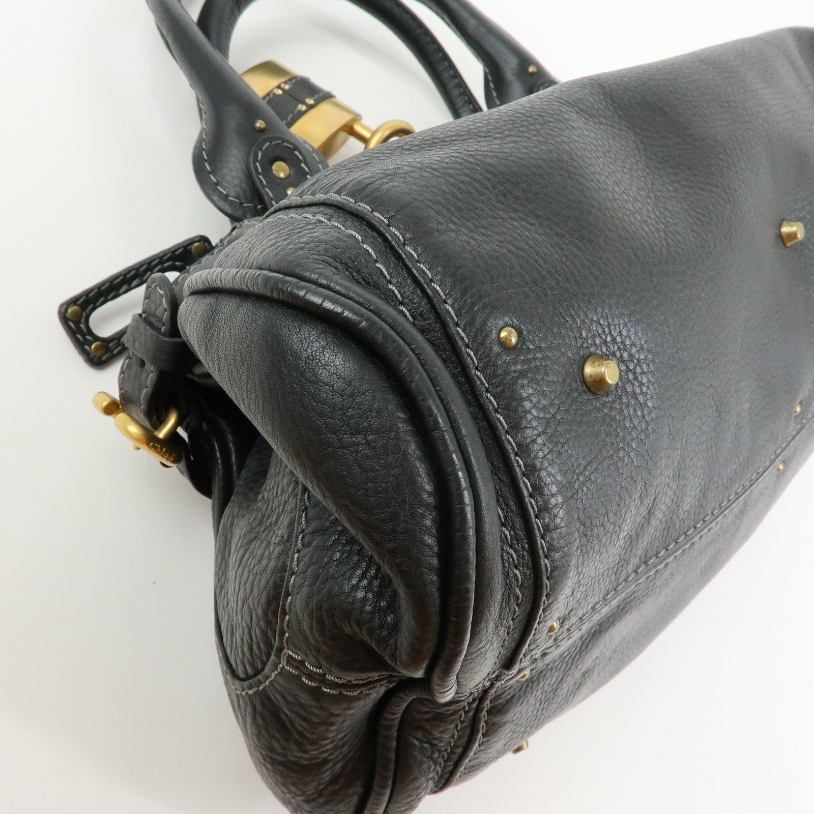 Chloe Paddington Leather Tote Bag Hand Bag Black