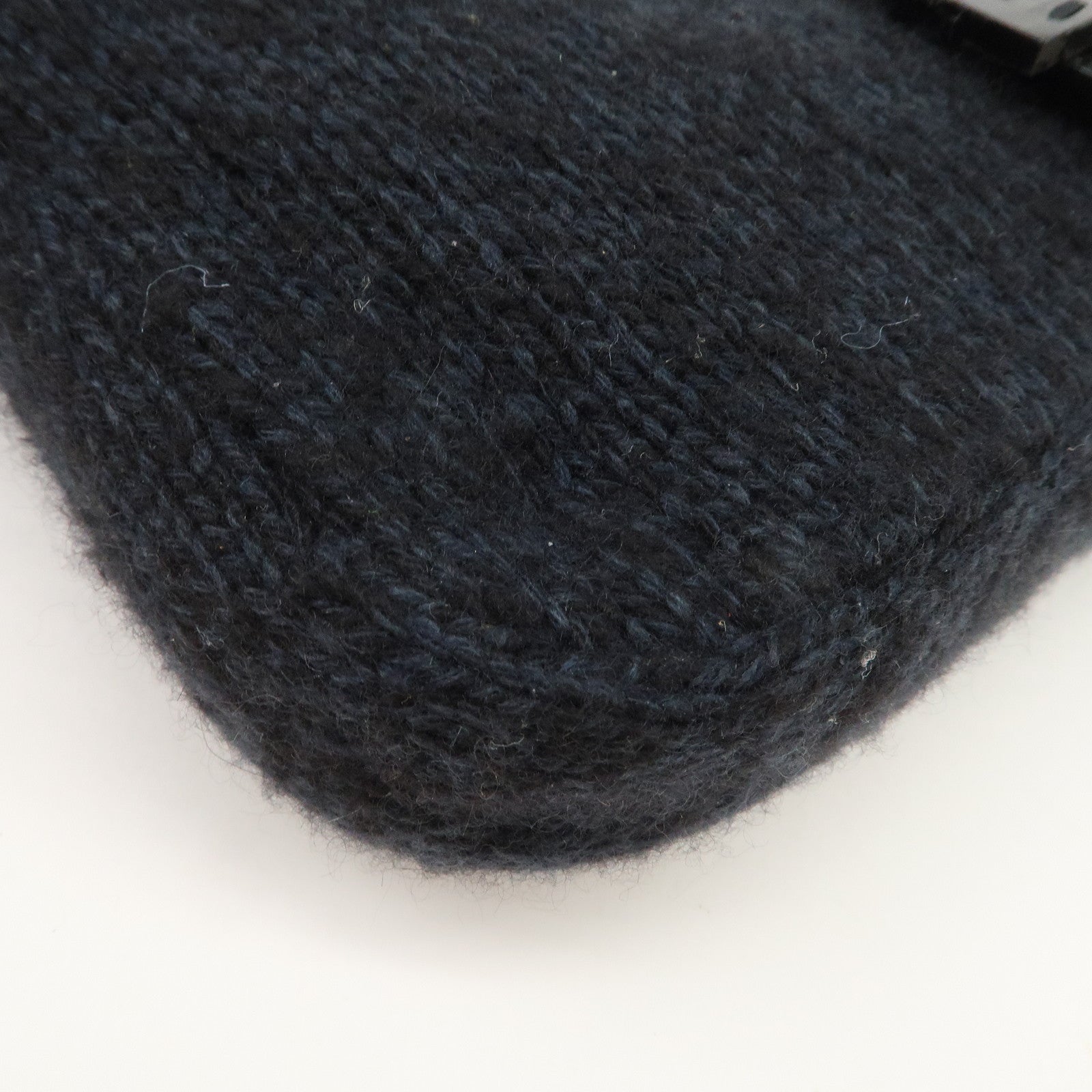 FENDI Mamma Baguette Knit Leather Shoulder Bag Dark Navy 26424