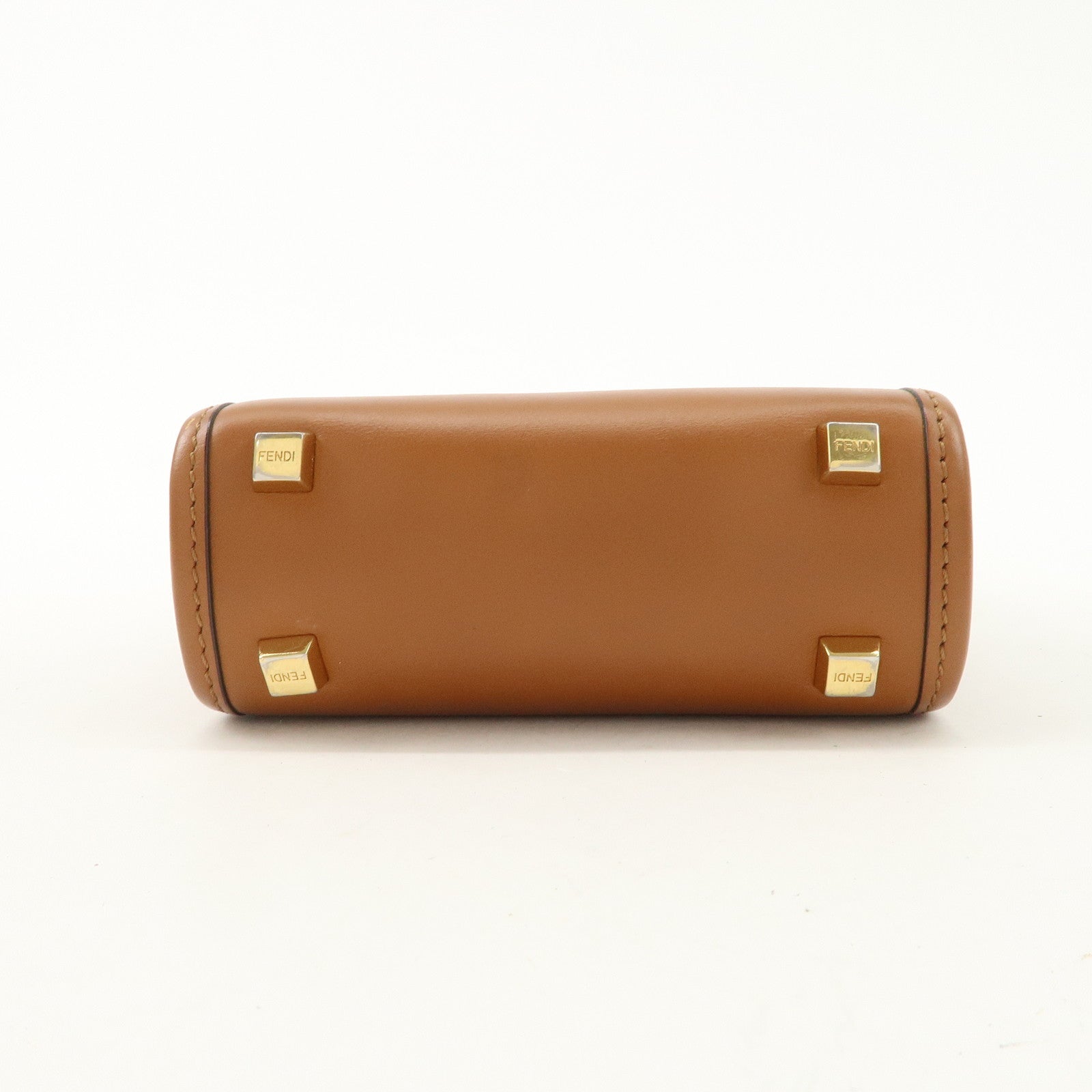 FENDI Sunshine Leather Shopper Small 2Way Bag Shoulder Bag 8BS051 Used