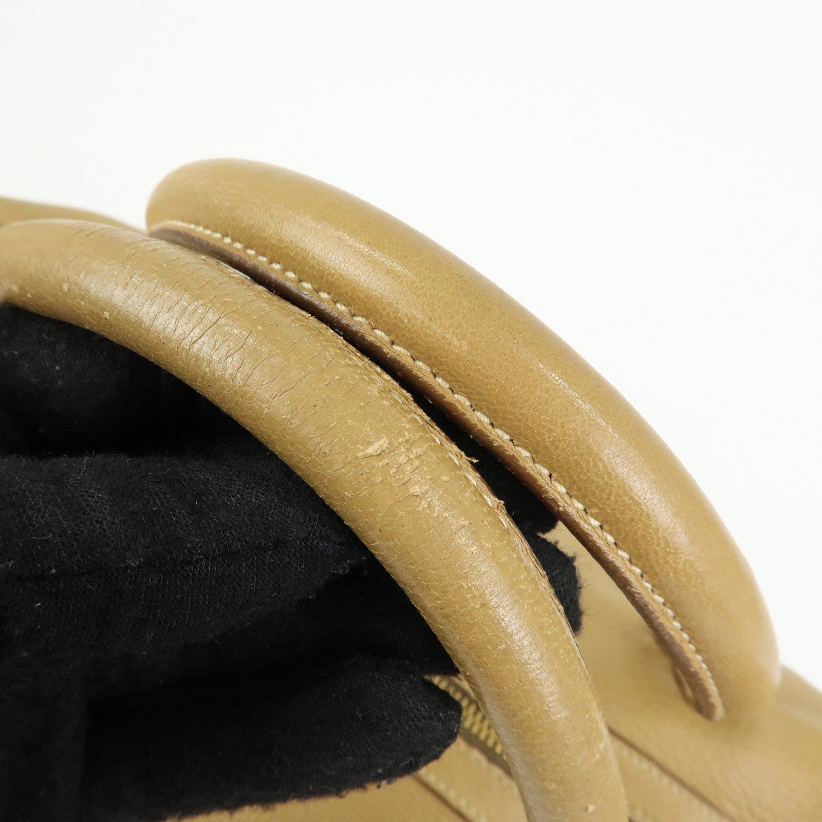 PRADA Logo Leather Boston Bag Hand Bag Travel Bag Brown