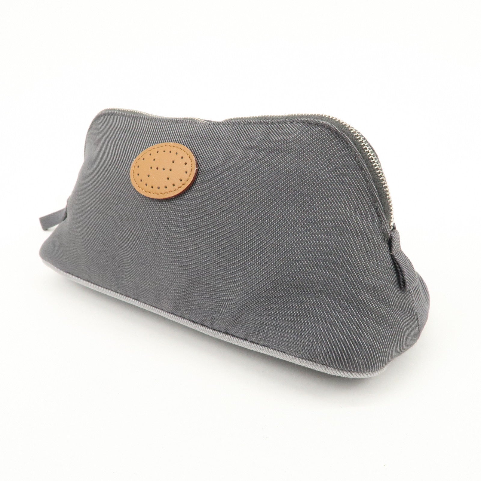 HERMES Bolide Vice Versa PM Cotton Silk Pouch Acier