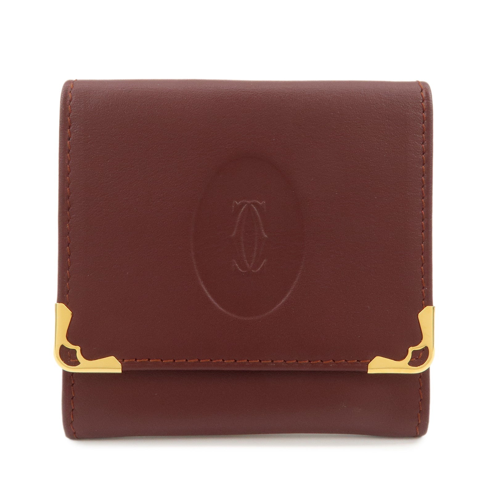 Cartier Must Line Leather Coin Case Bordeaux