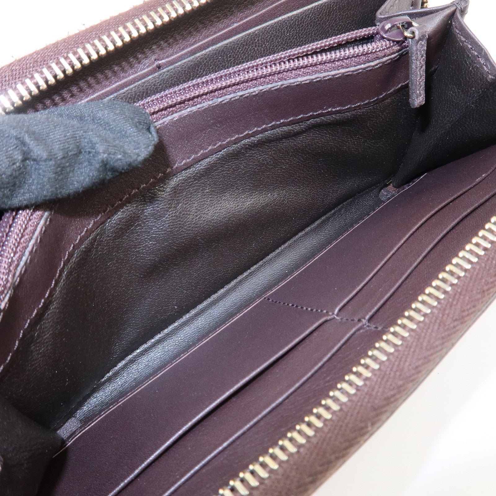 GUCCI Guccissima Leather Round Zippy Long Wallet Dark Brown 112724 Used