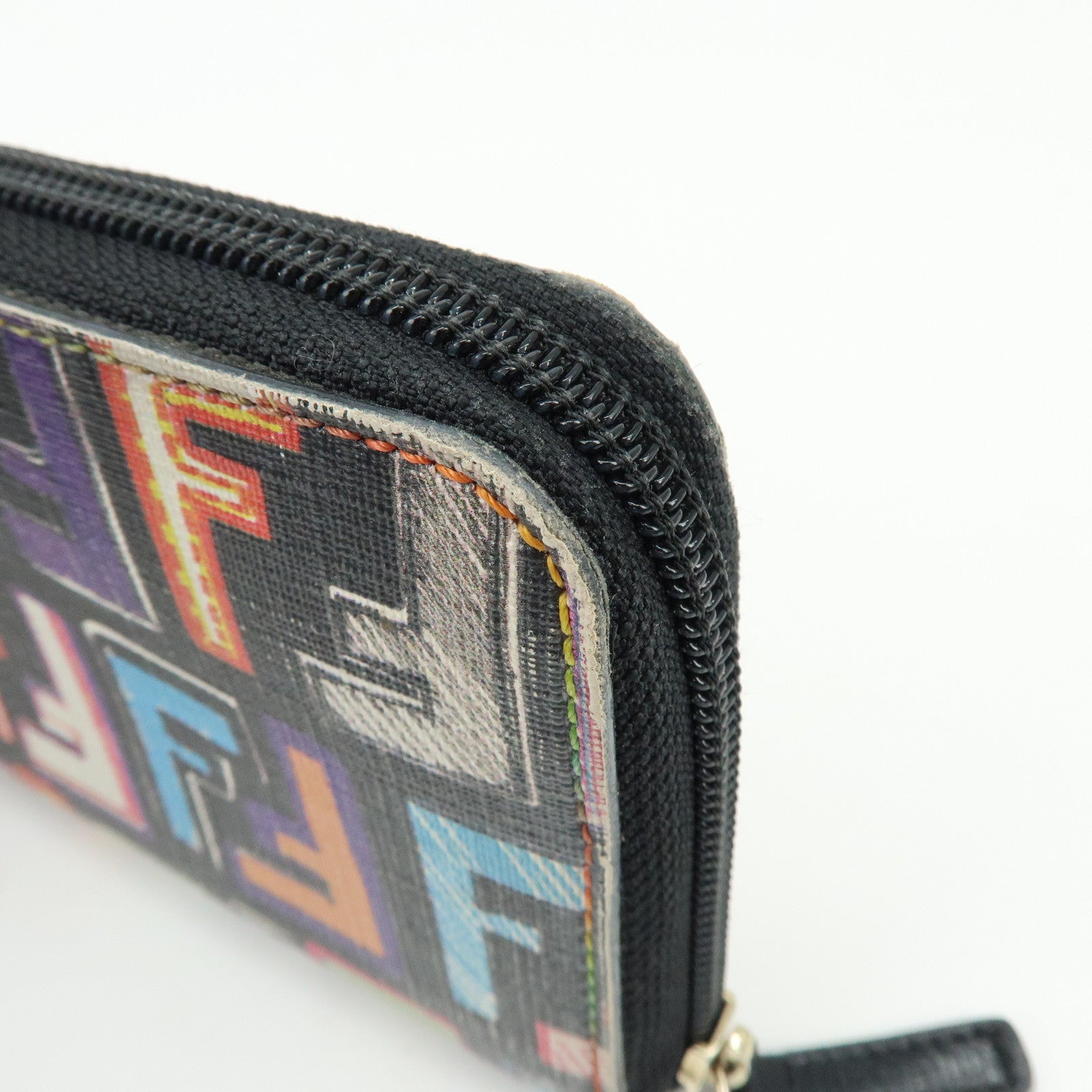 FENDI Zucchino PVC Coated Canvas Long Wallet Multicolor 8M0024