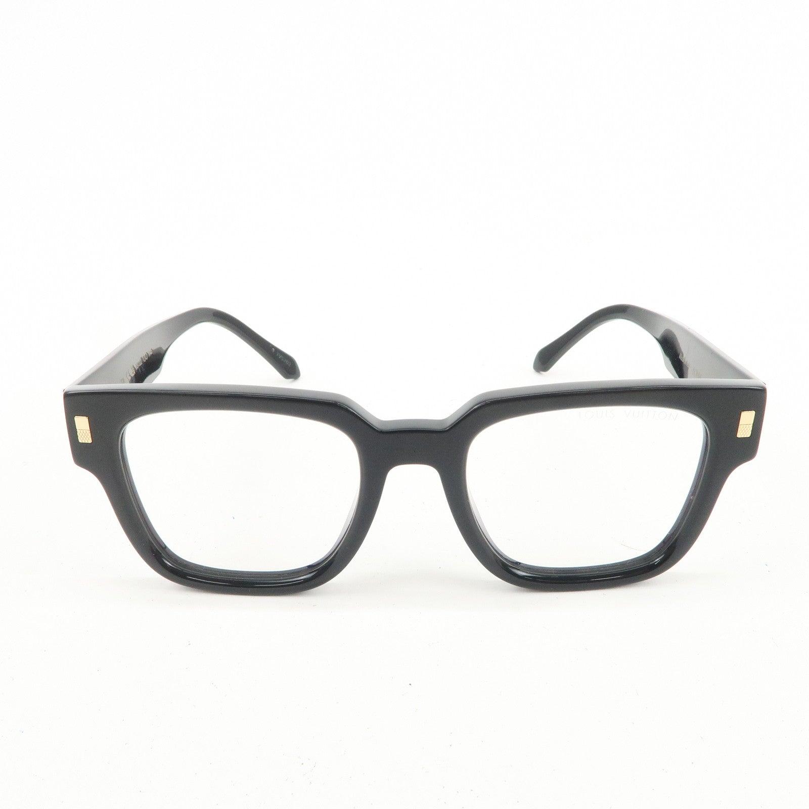 Louis Vuitton Plastic Fashion Glasses Black Frame 53□22 145
