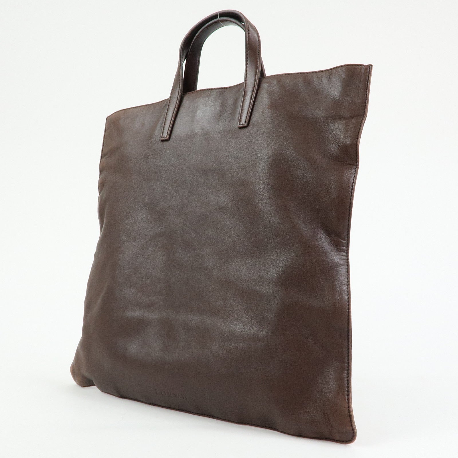 LOEWE Nappa Leather Tote Bag Hand Bag Brown