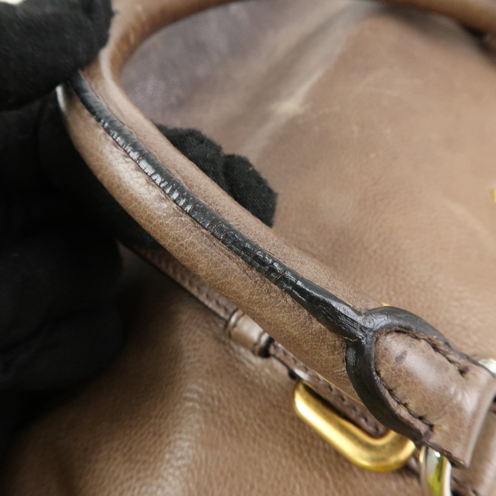 PRADA Logo Leather 2Way Bag Hand Bag Shoulder Bag Brown BL0472