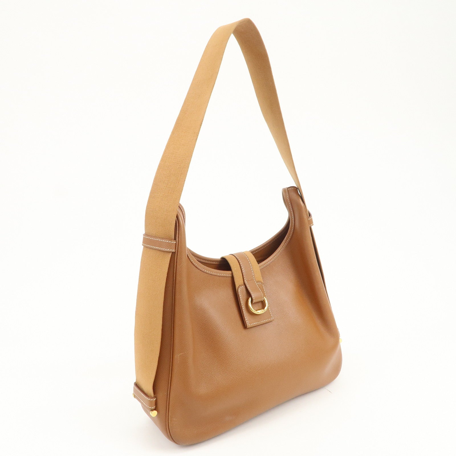 HERMES Sac Courchevel Leather Shoulder Bag A Stamped Gold