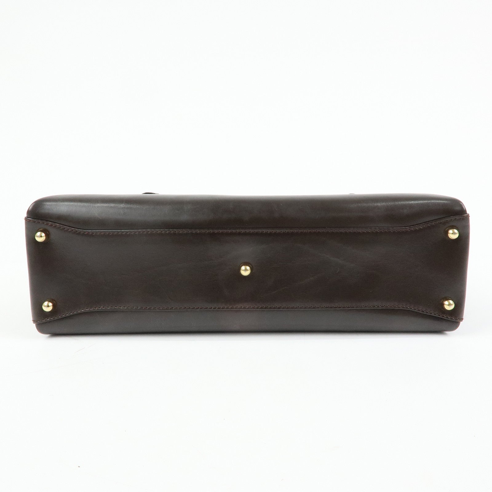 GUCCI Leather Hand Bag Dark Brown 000・1448・0539