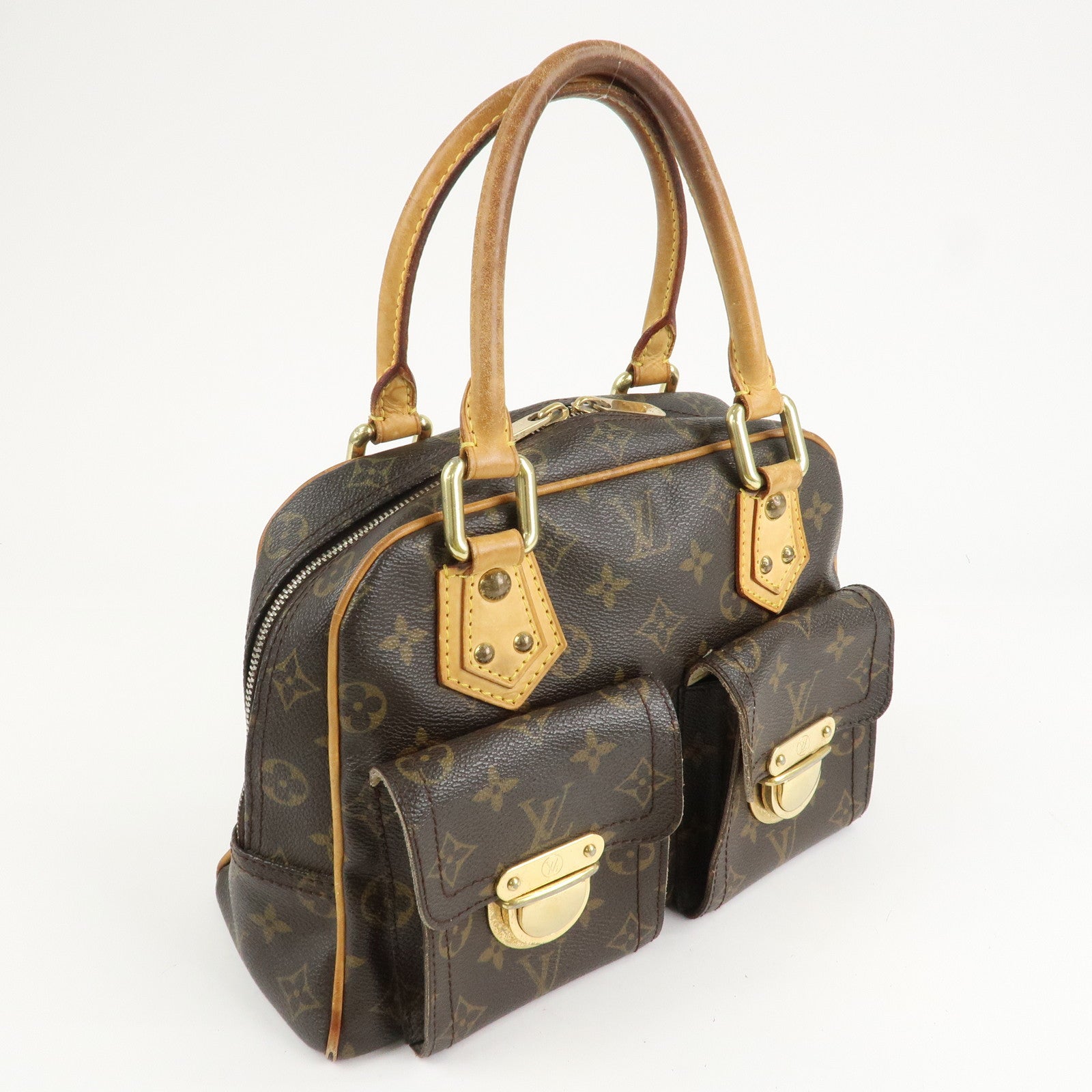 Louis Vuitton Monogram Manhattan PM Hand Bag Brown M40026 Used